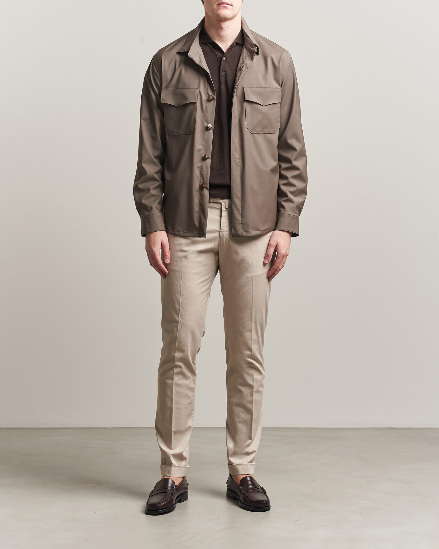 Mies | Housut | Briglia 1949 | Slim Fit Cotton Chinos Beige