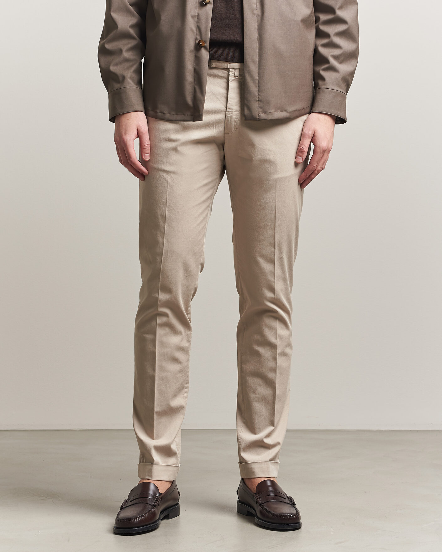 Mies | Housut | Briglia 1949 | Slim Fit Cotton Chinos Beige