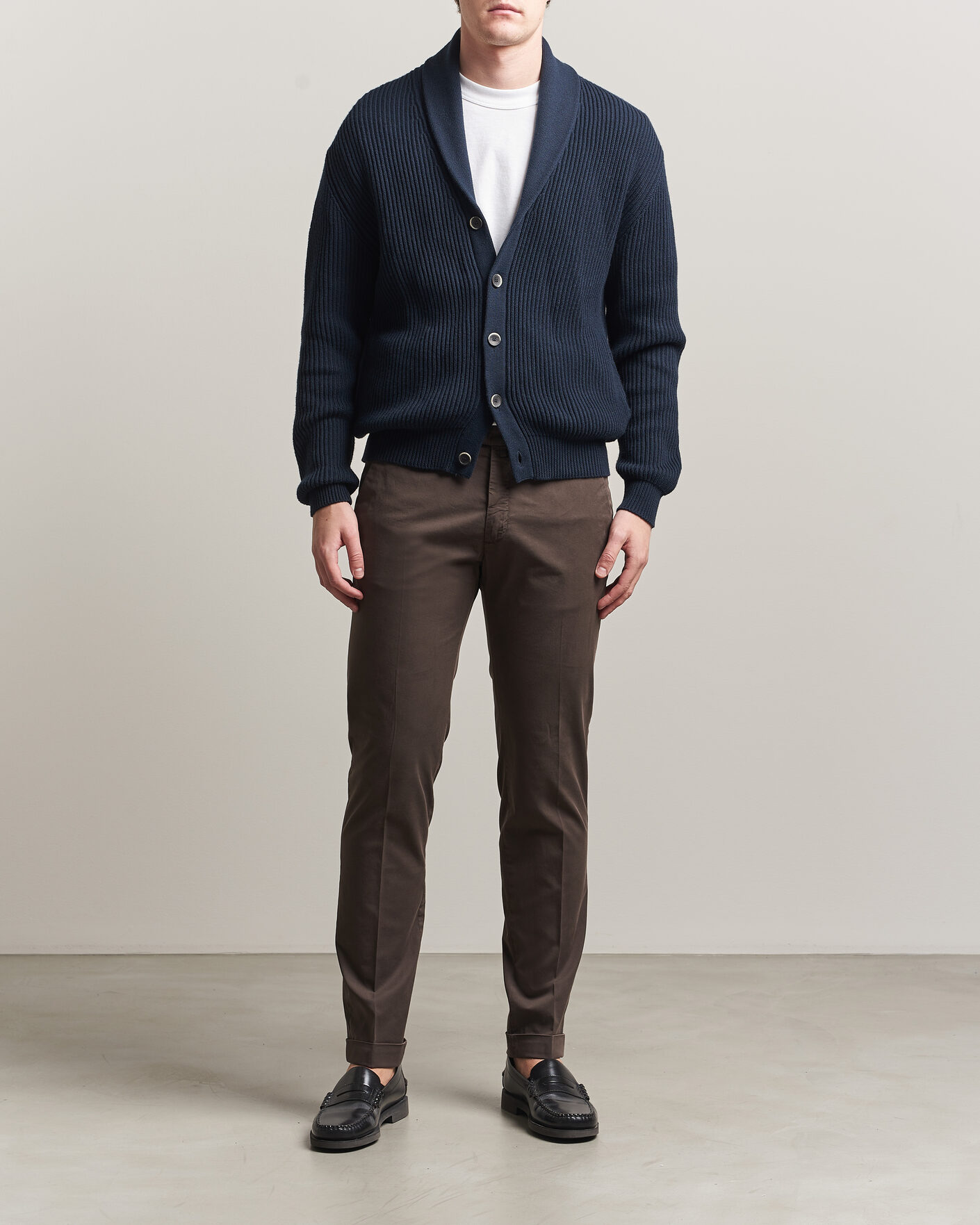 Mies | Housut | Briglia 1949 | Slim Fit Cotton Chinos Brown