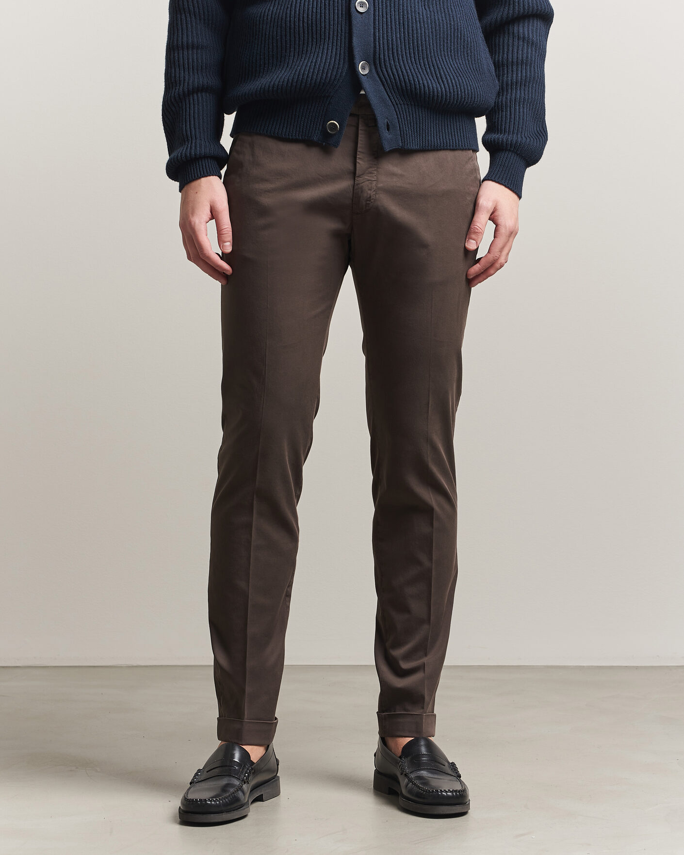 Mies | Housut | Briglia 1949 | Slim Fit Cotton Chinos Brown