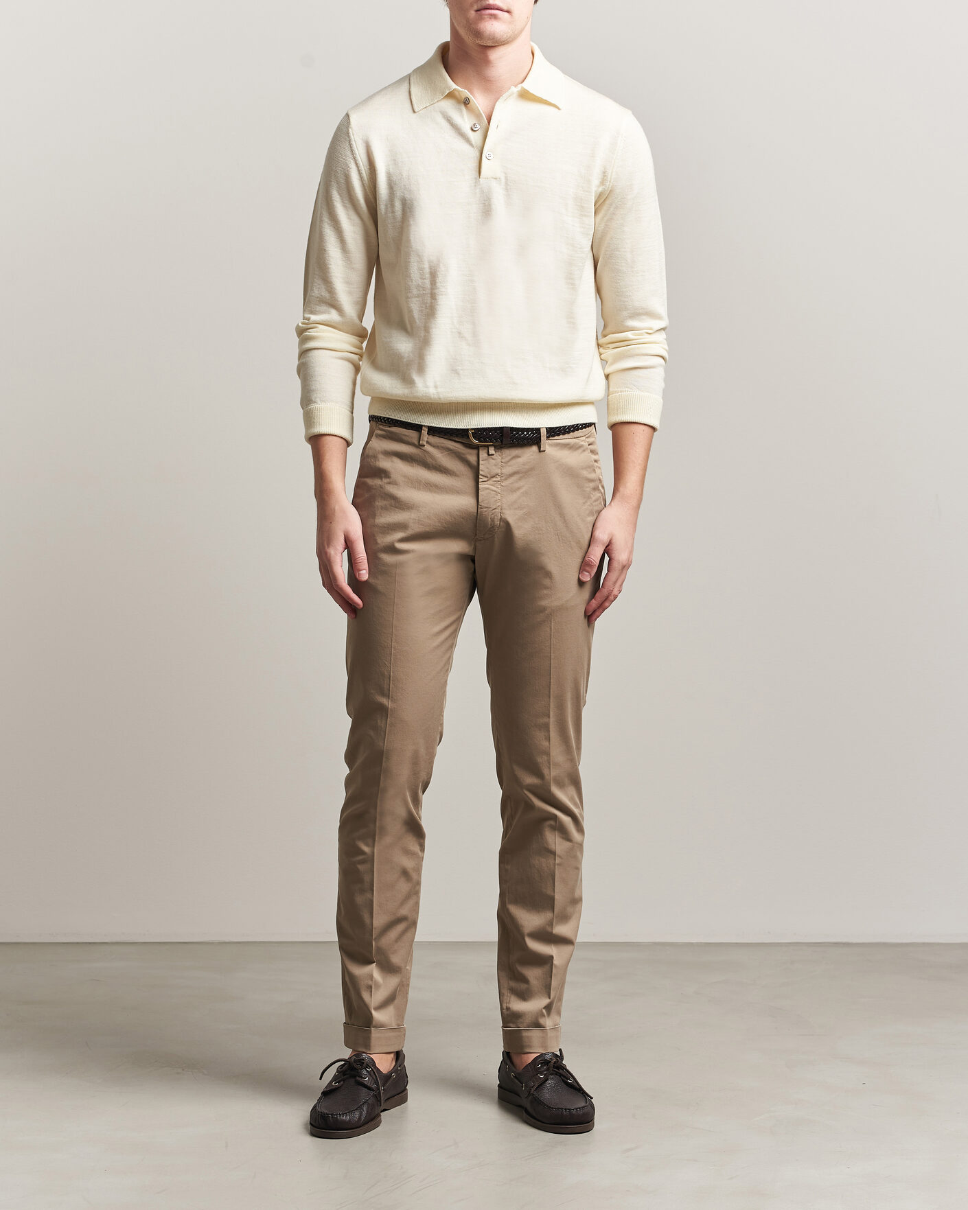 Mies | Housut | Briglia 1949 | Slim Fit Cotton Chinos Taupe