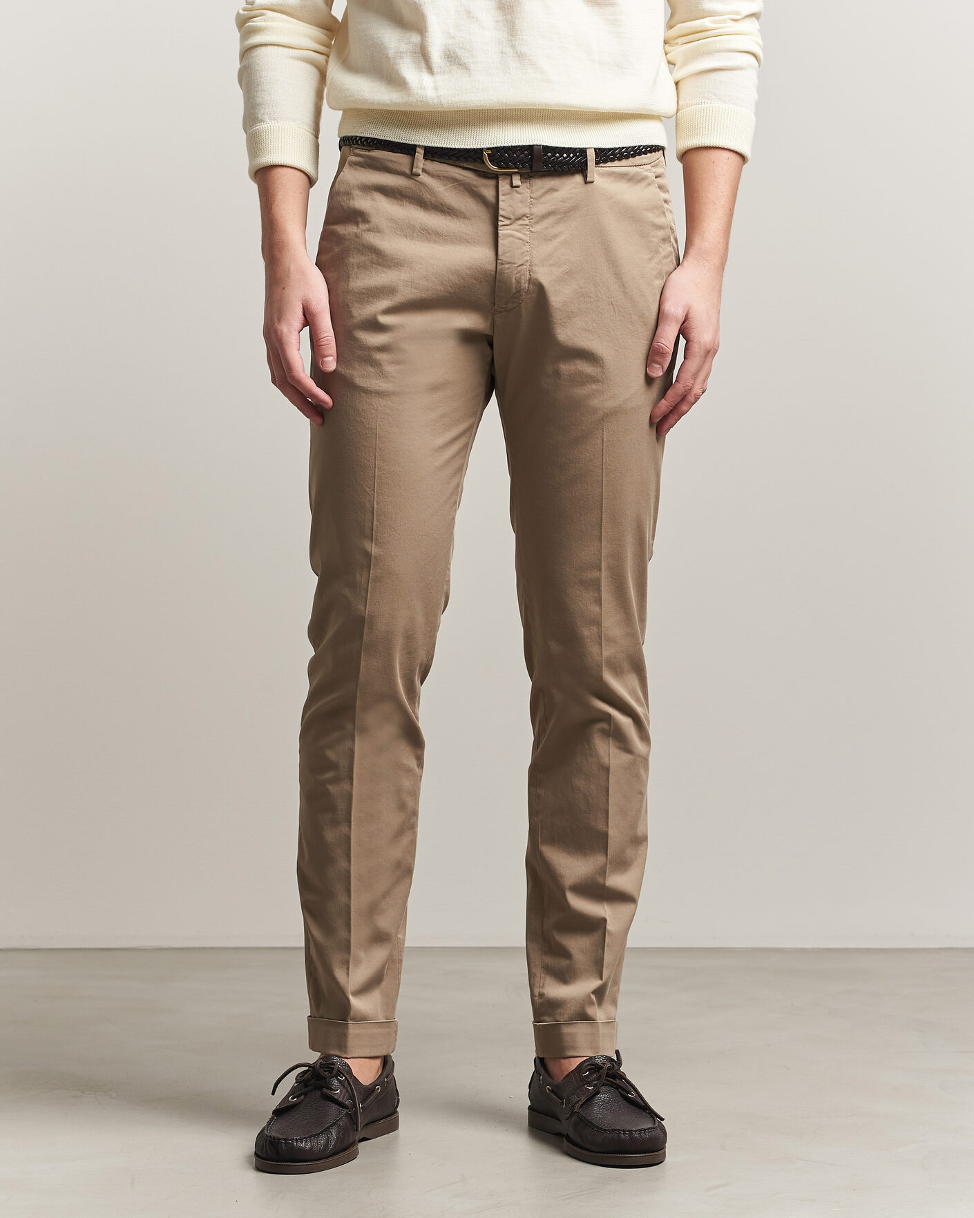 Mies | Housut | Briglia 1949 | Slim Fit Cotton Chinos Taupe