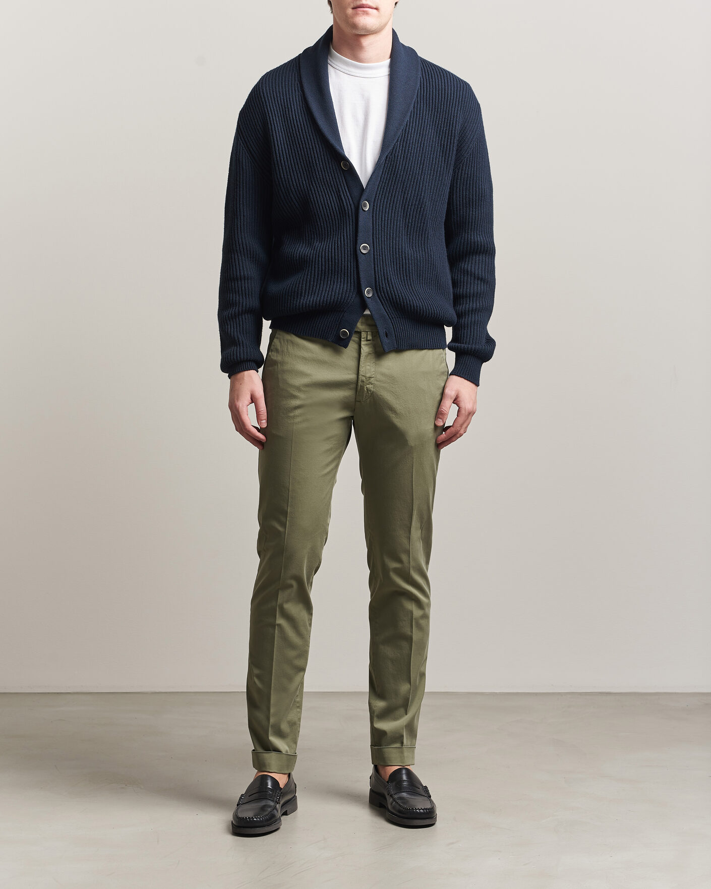 Mies | Housut | Briglia 1949 | Slim Fit Cotton Chinos Olive