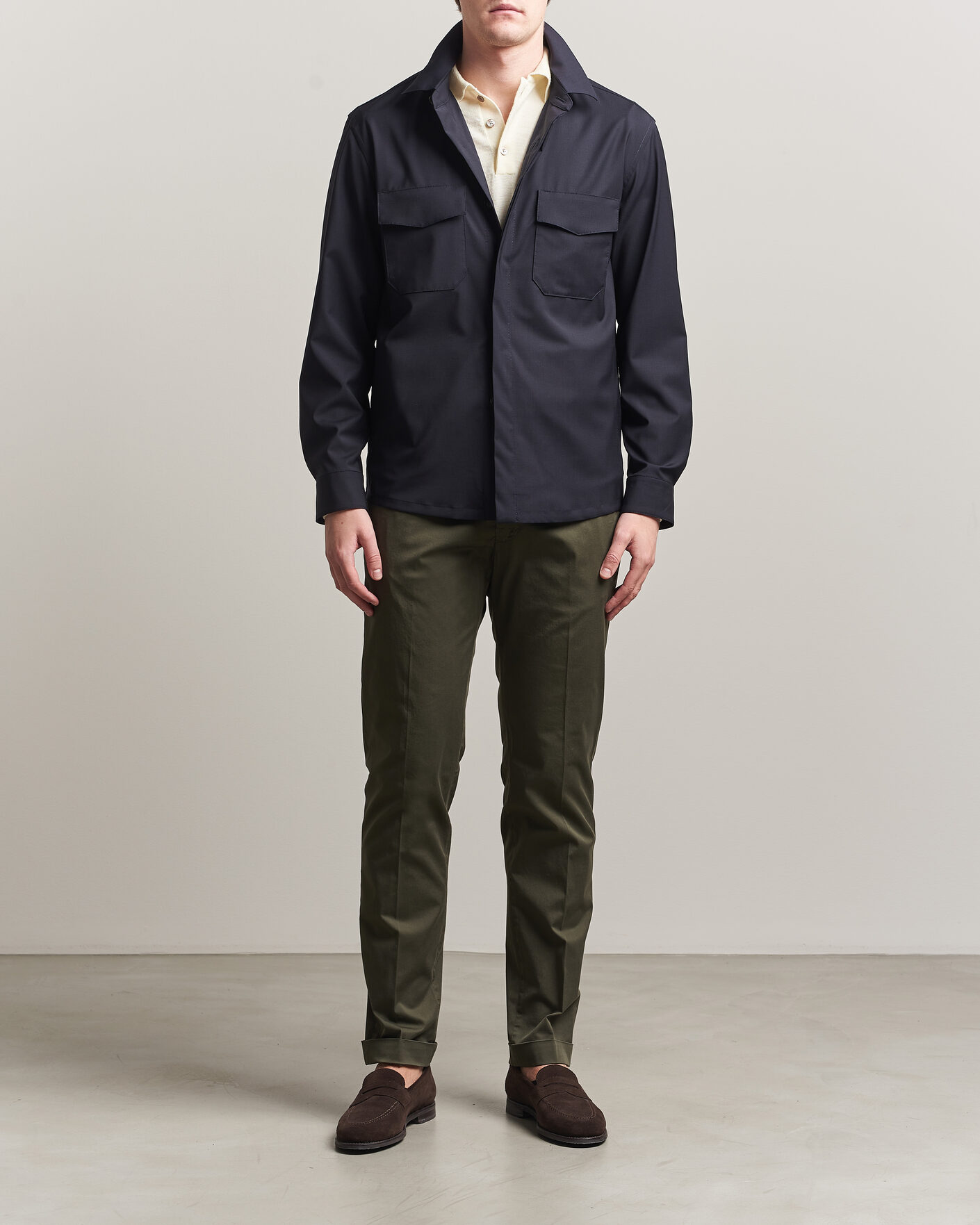 Mies | Housut | Briglia 1949 | Slim Fit Cotton Chinos Dark Green