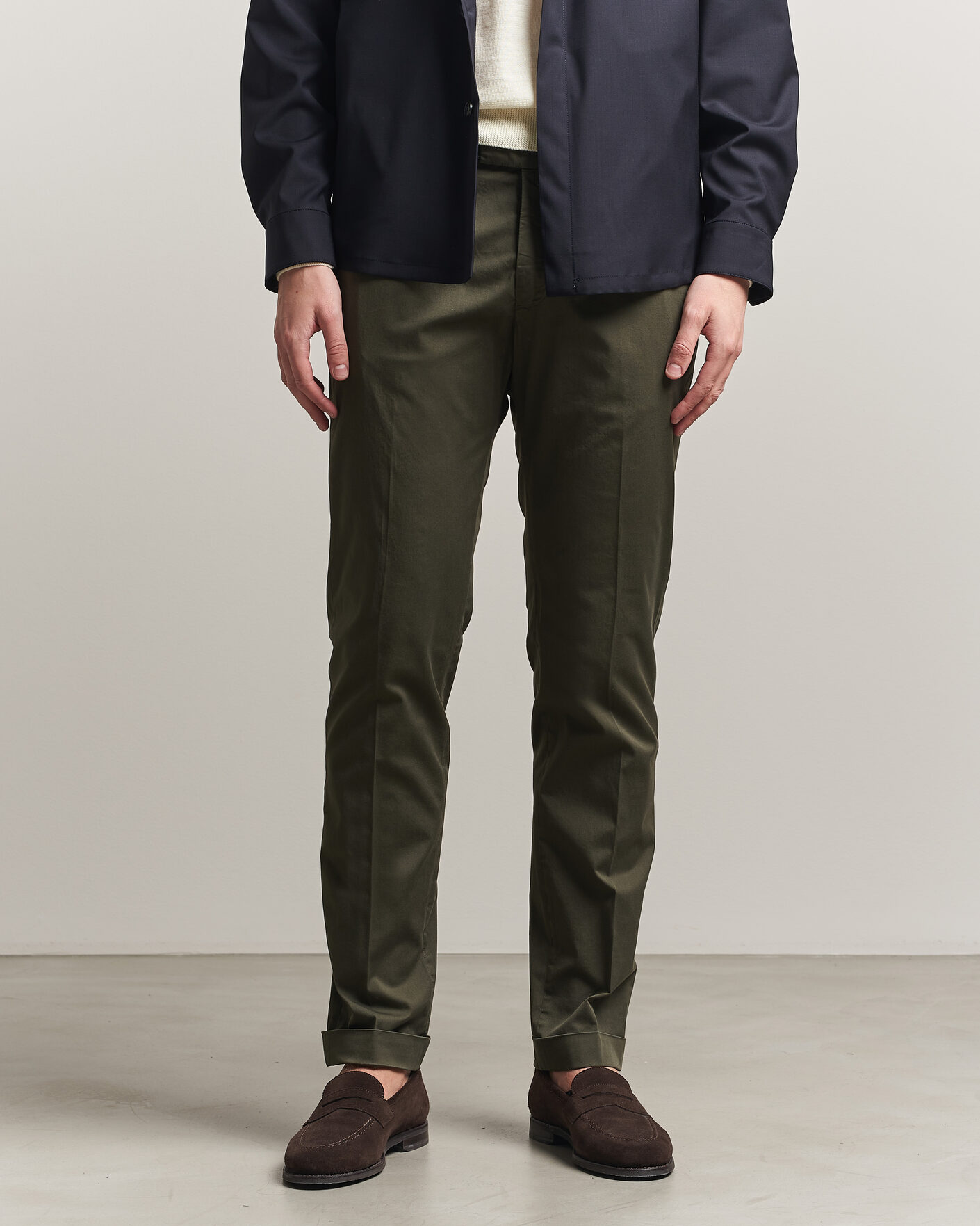Mies | Housut | Briglia 1949 | Slim Fit Cotton Chinos Dark Green