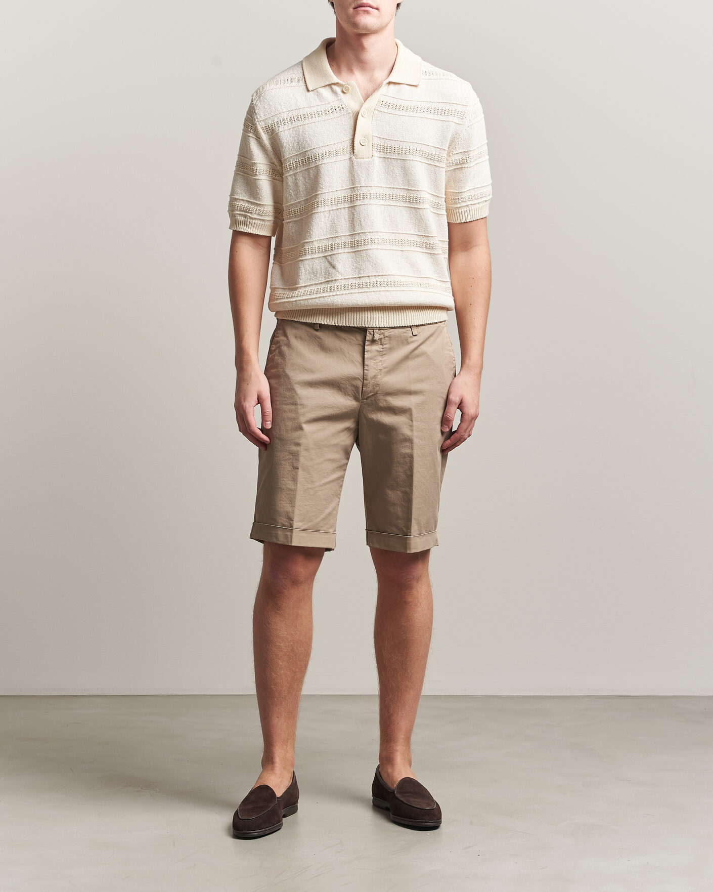 Mies | Shortsit | Briglia 1949 | Cotton Stretch Shorts Taupe