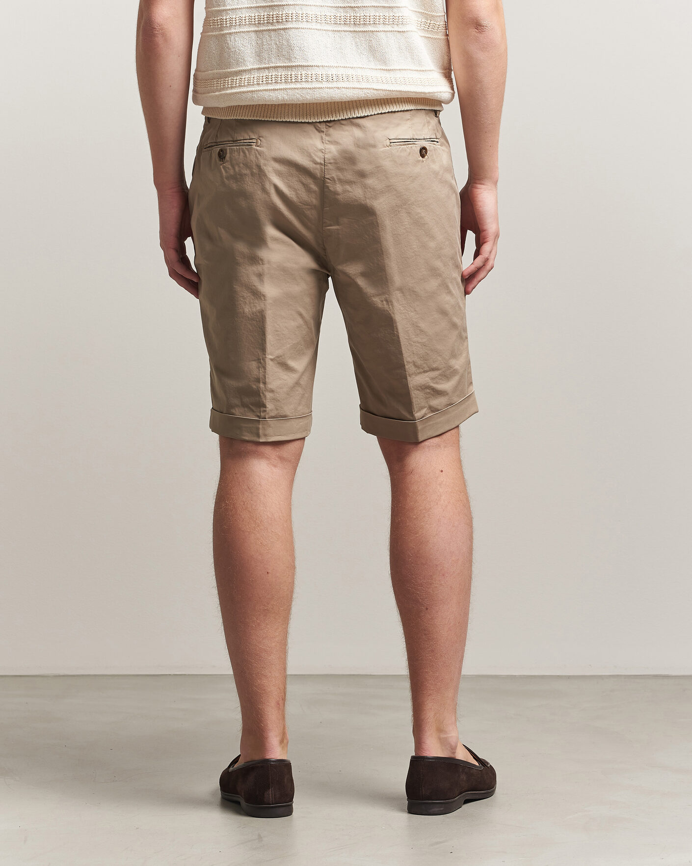 Mies | Shortsit | Briglia 1949 | Cotton Stretch Shorts Taupe