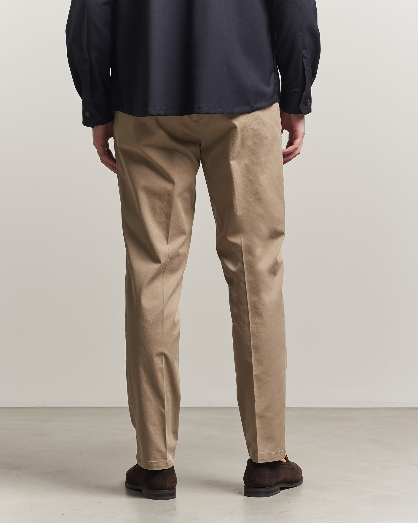 Mies | Housut | Briglia 1949 | Easy Fit Pleated Cotton Stretch Chino Taupe
