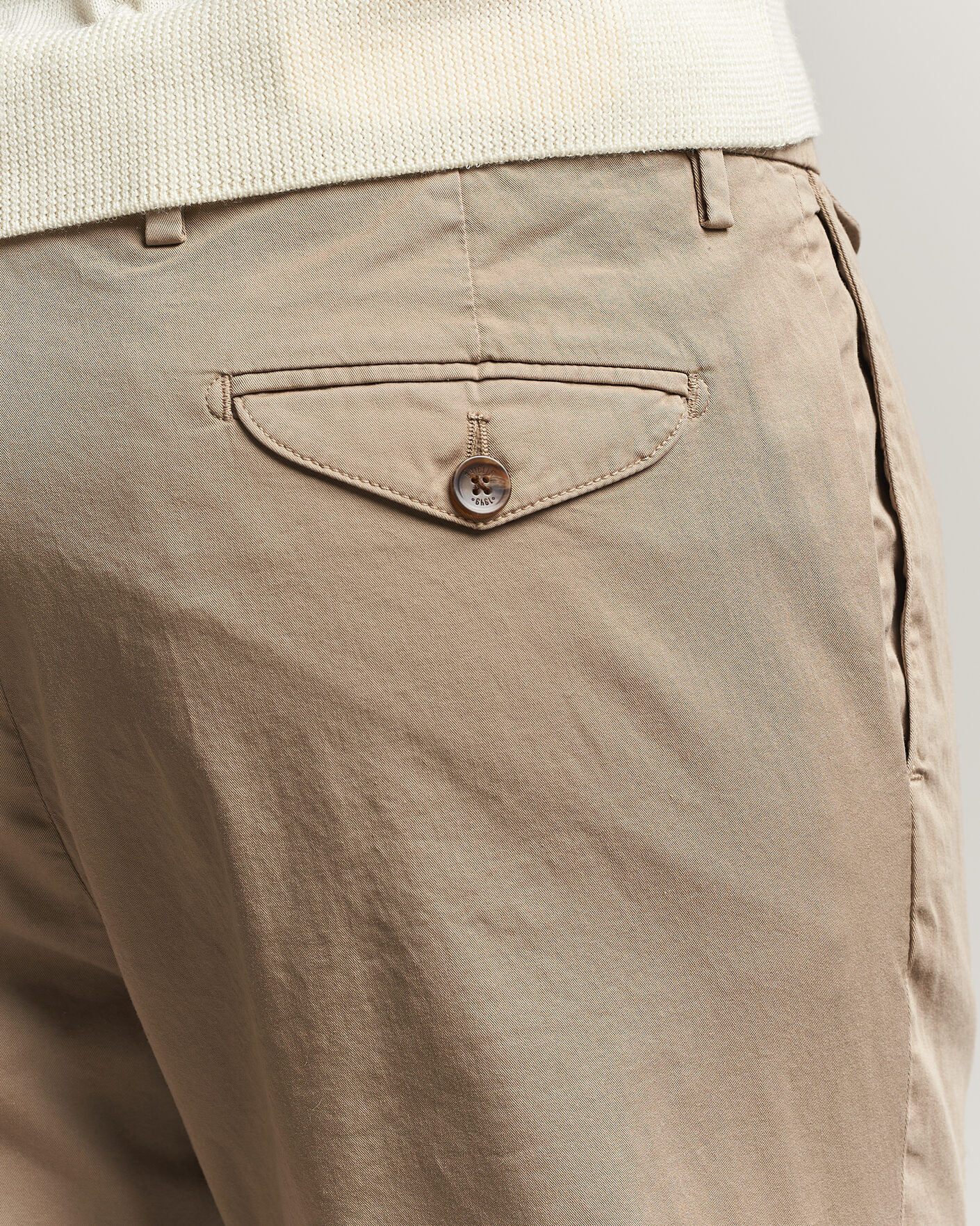 Mies | Housut | Briglia 1949 | Easy Fit Pleated Cotton Stretch Chino Taupe