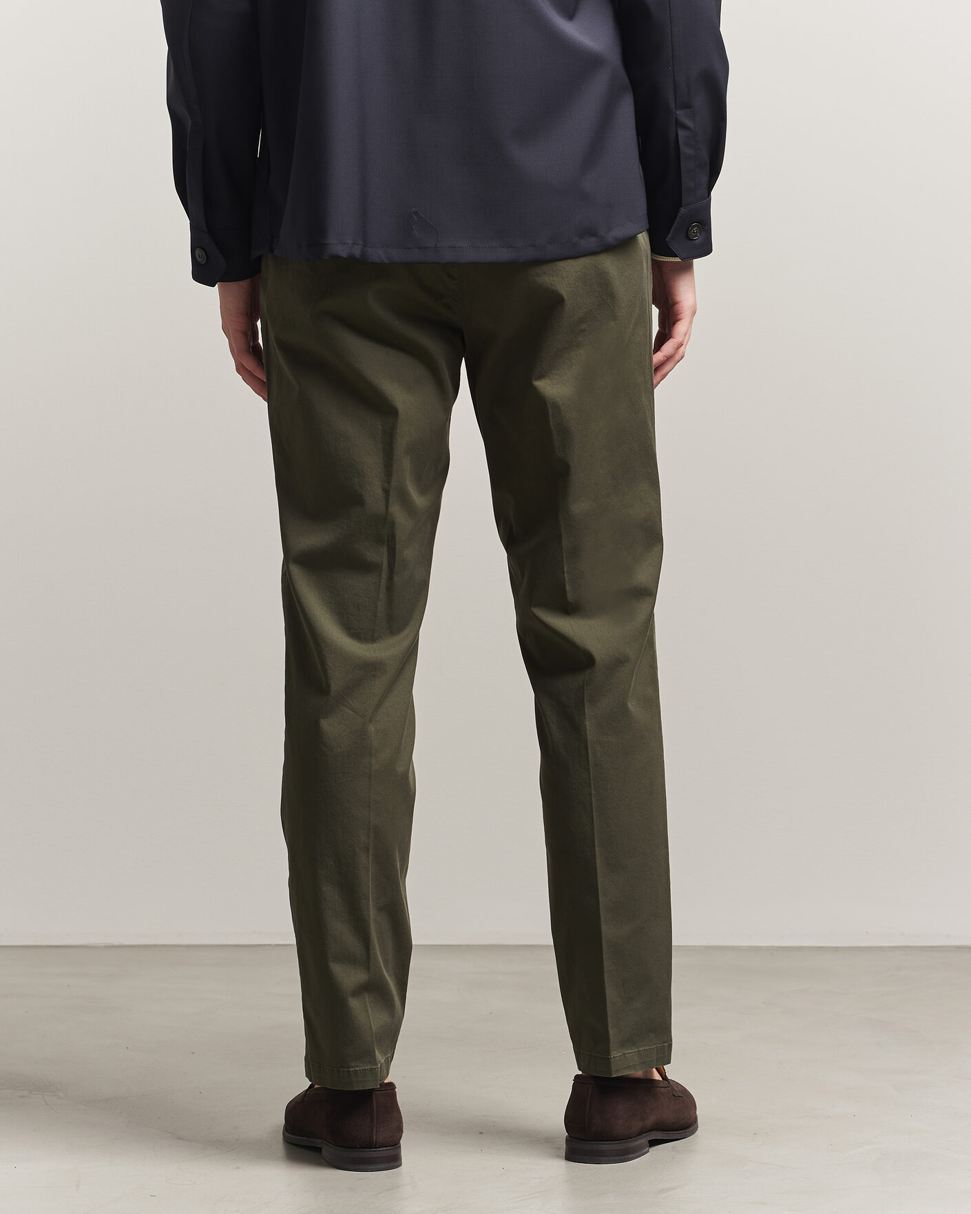 Mies | Housut | Briglia 1949 | Easy Fit Pleated Cotton Stretch Chino Olive