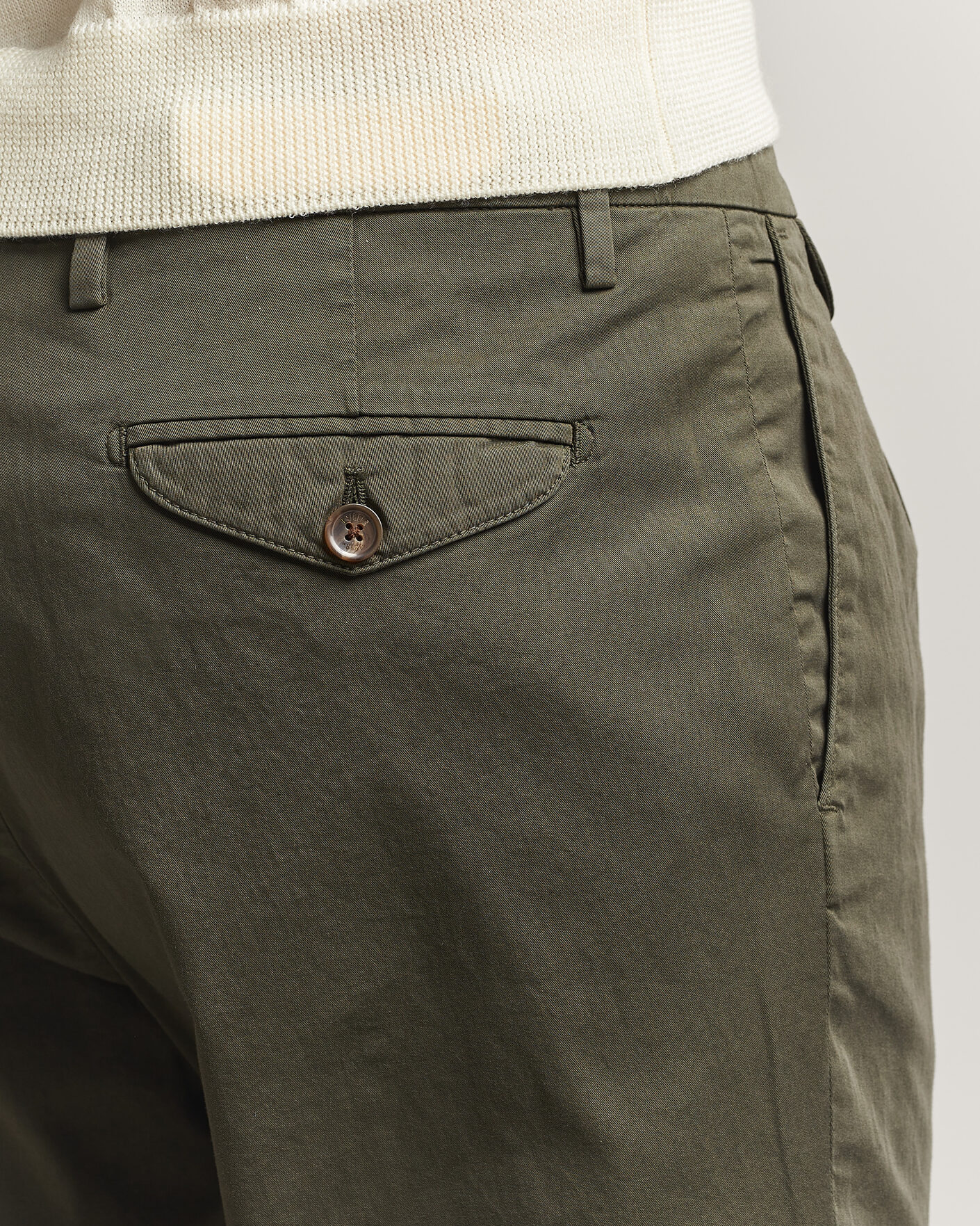 Mies | Housut | Briglia 1949 | Easy Fit Pleated Cotton Stretch Chino Olive