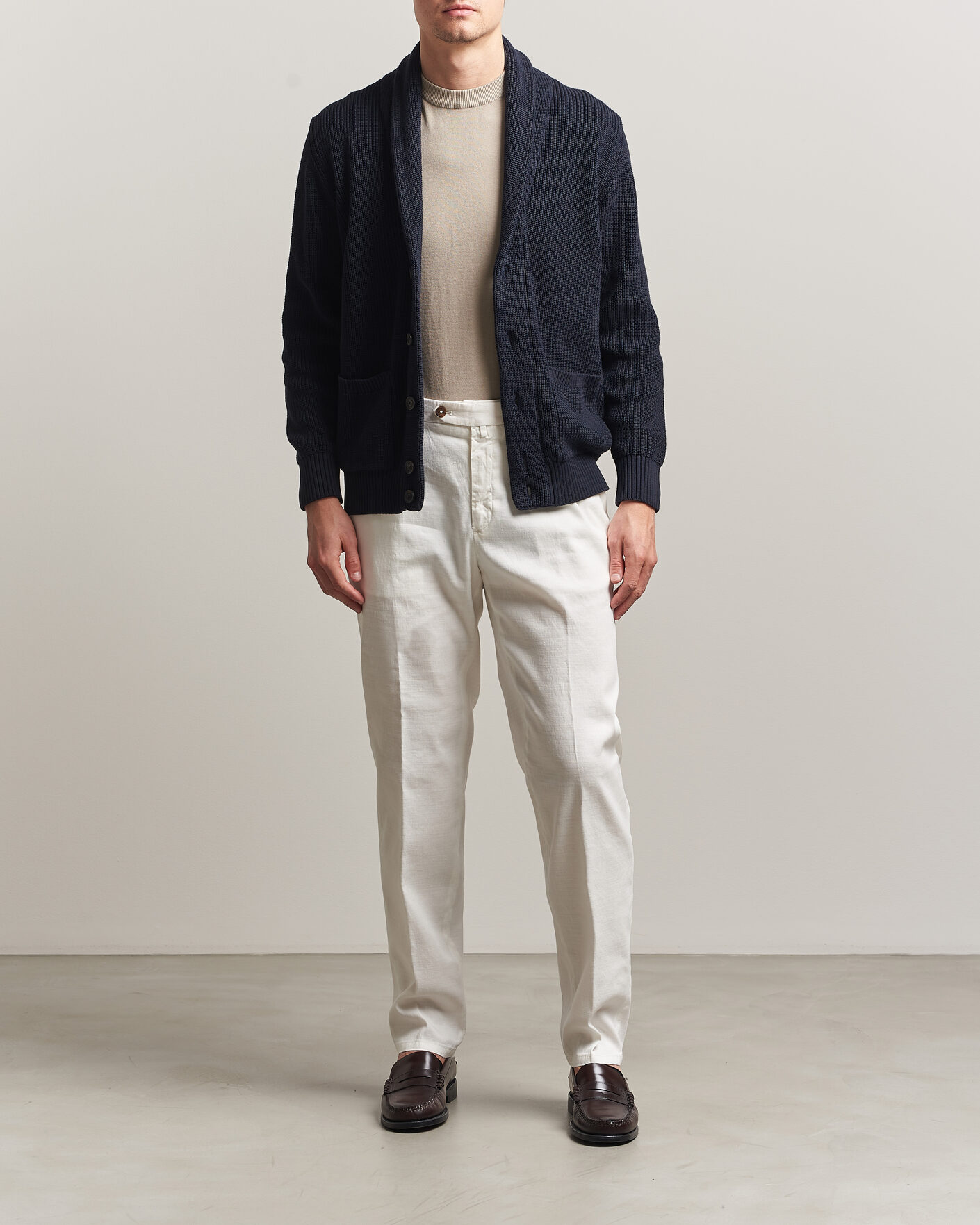 Mies | Housut | Briglia 1949 | Pleated Linen Trousers Cream