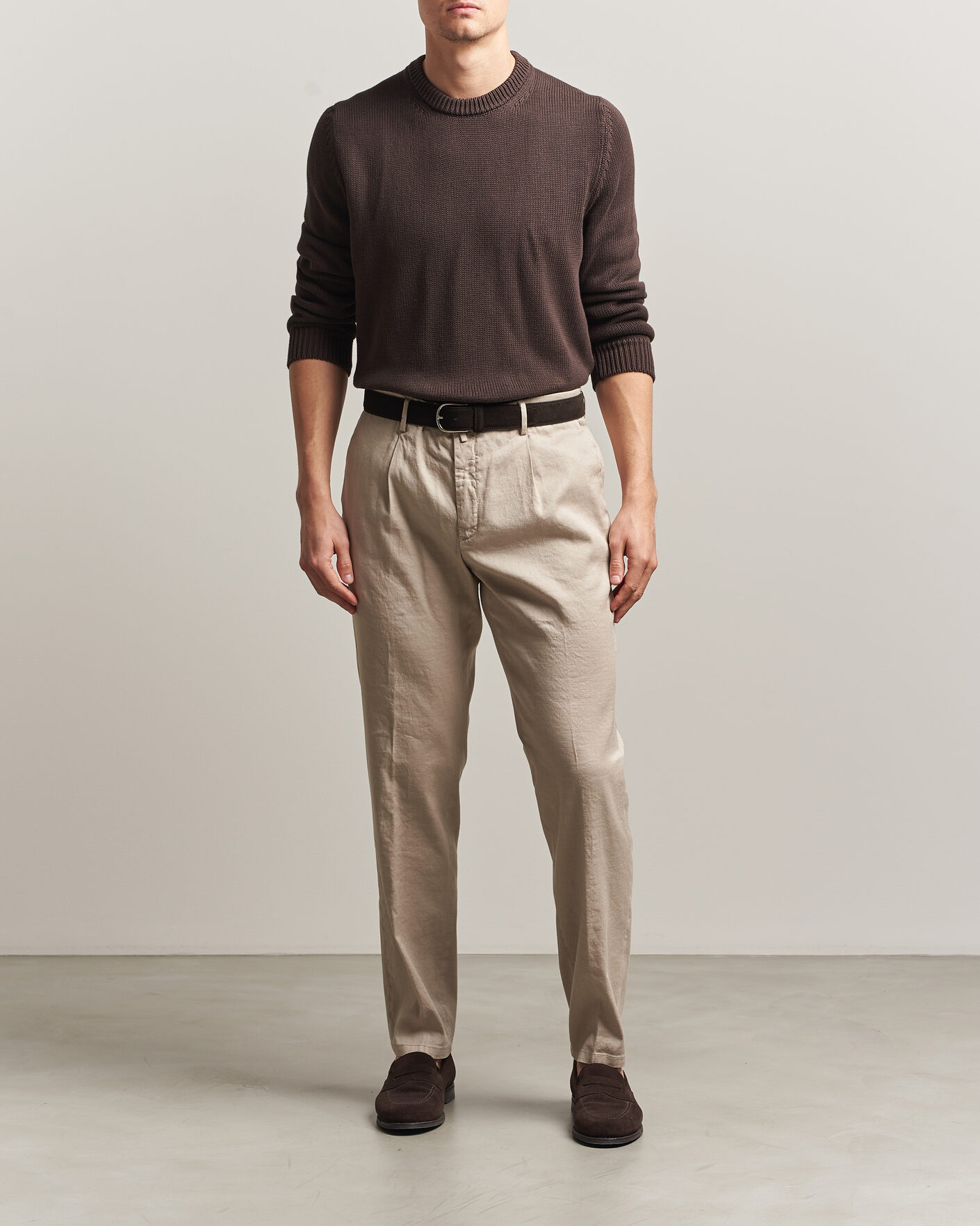 Mies | Housut | Briglia 1949 | Pleated Linen Trousers Beige