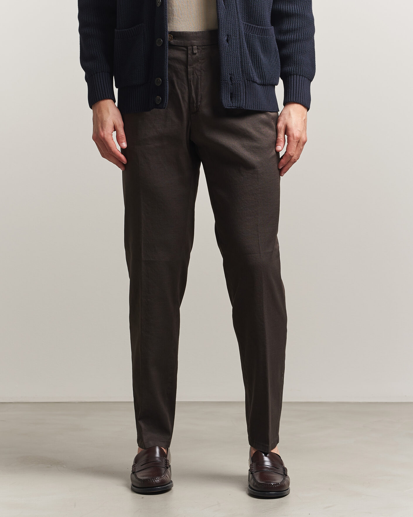 Mies | Housut | Briglia 1949 | Pleated Linen Trousers Brown