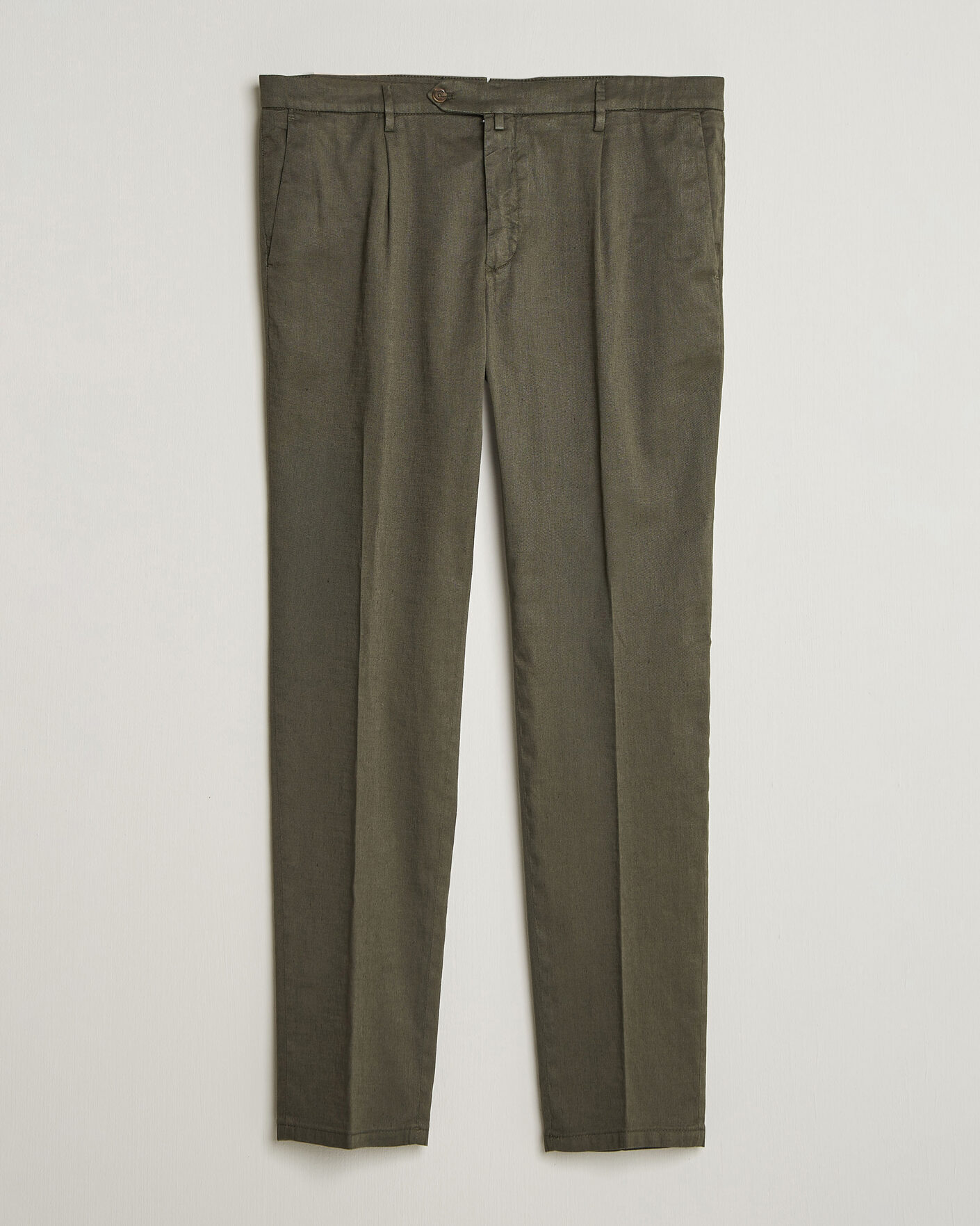 Mies | Housut | Briglia 1949 | Pleated Linen Trousers Olive