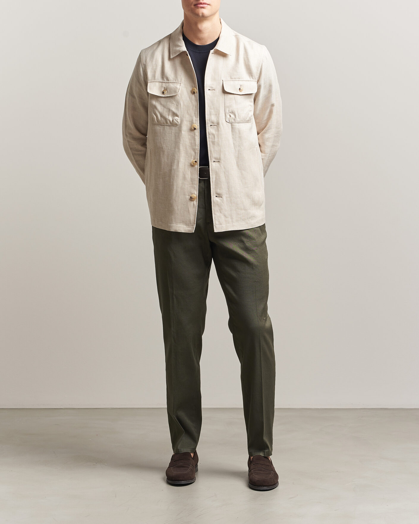 Mies | Housut | Briglia 1949 | Pleated Linen Trousers Olive