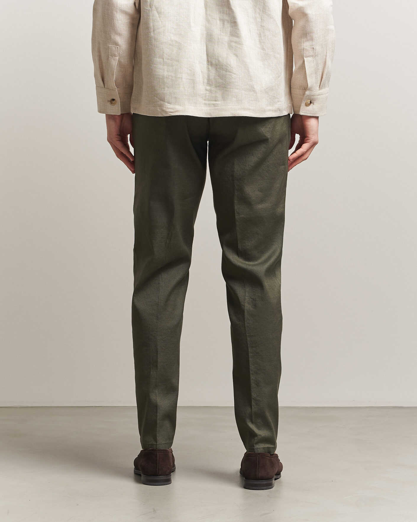 Mies | Housut | Briglia 1949 | Pleated Linen Trousers Olive