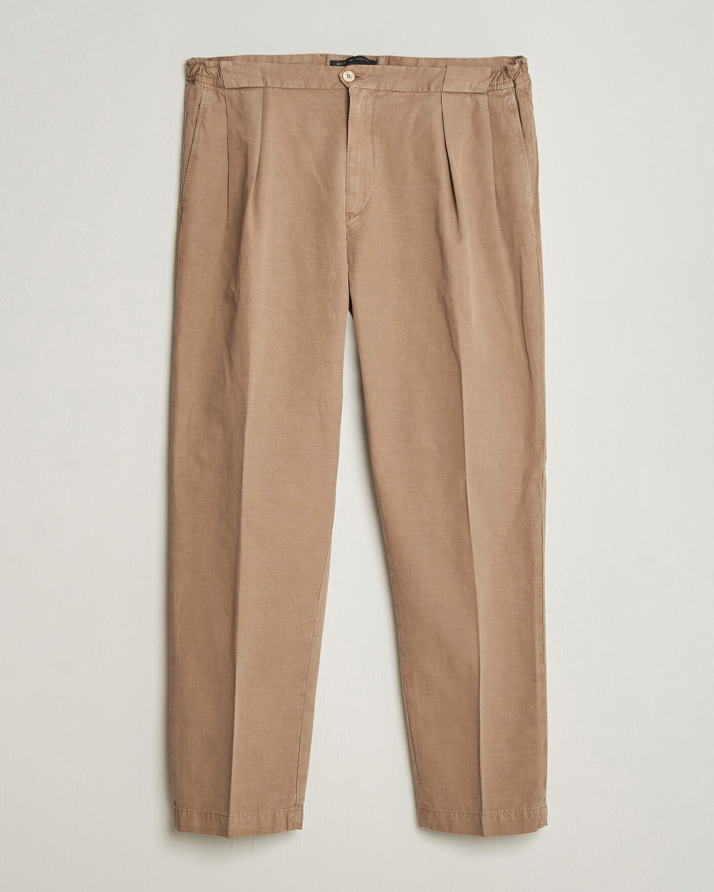 Mies | Housut | Briglia 1949 | Portobello Loose Fit Cotton/Linen Trousers Beige