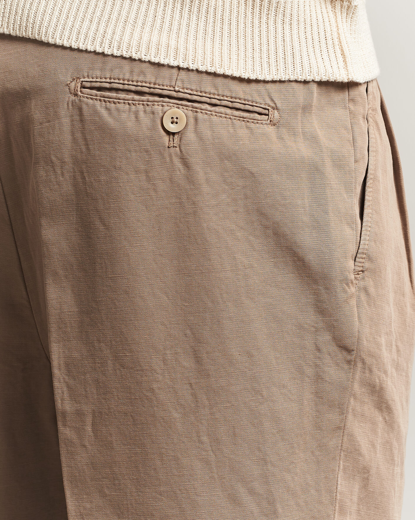Mies | Housut | Briglia 1949 | Portobello Loose Fit Cotton/Linen Trousers Beige