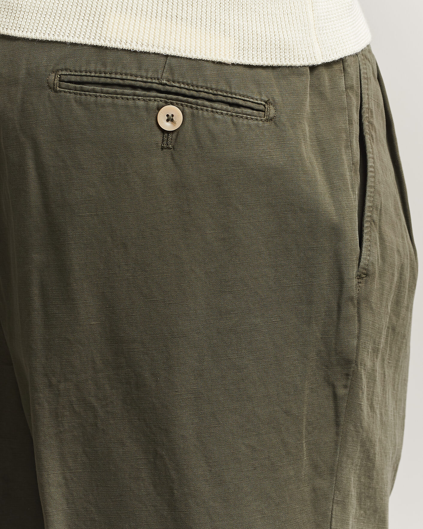 Mies | Housut | Briglia 1949 | Portobello Loose Fit Cotton/Linen Trousers Olive