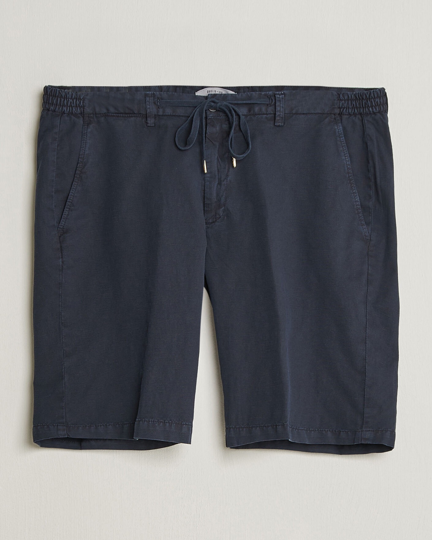 Mies | Shortsit | Briglia 1949 | Cotton/Linen Drawstring Shorts Navy
