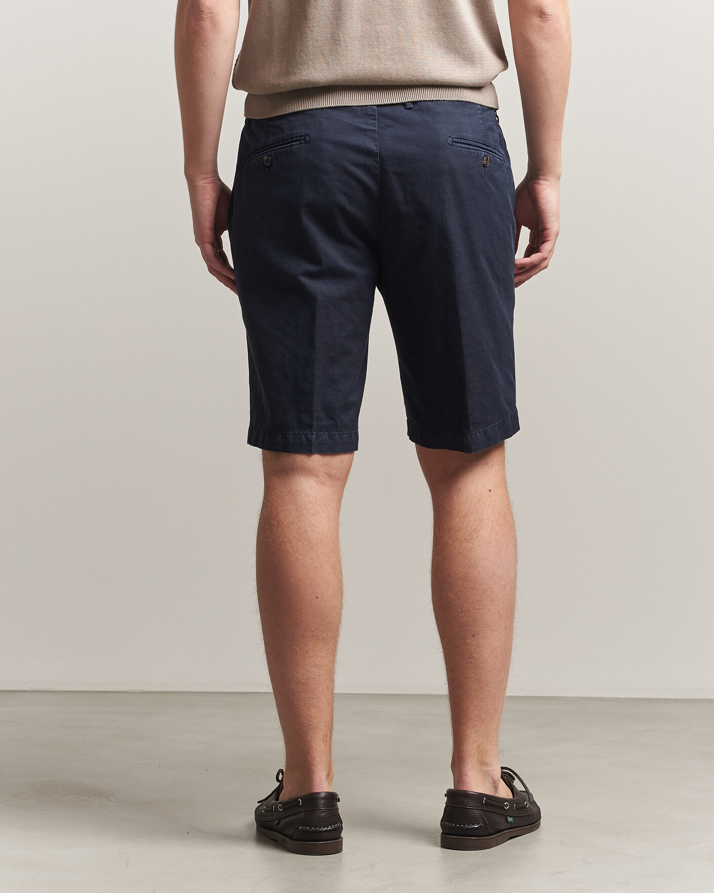 Mies | Shortsit | Briglia 1949 | Cotton/Linen Drawstring Shorts Navy
