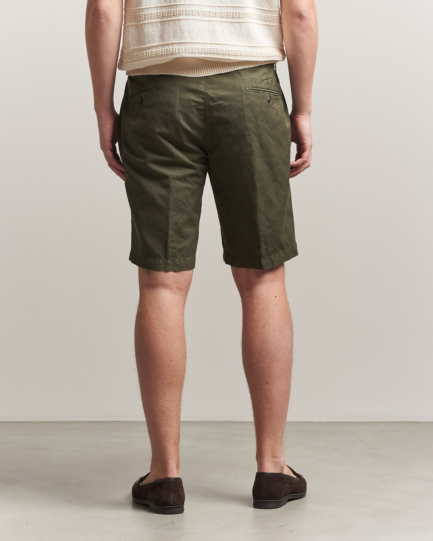 Mies | Shortsit | Briglia 1949 | Cotton/Linen Drawstring Shorts Olive