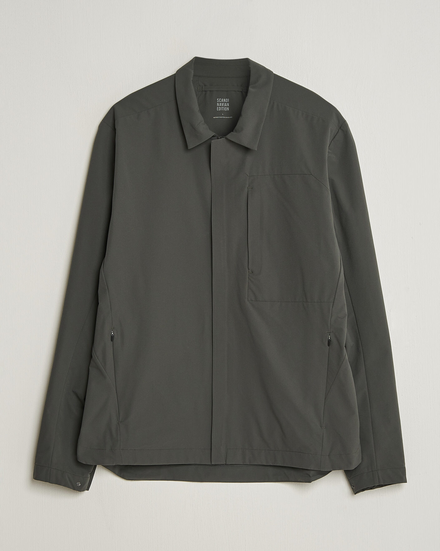 Mies | Takit | Scandinavian Edition | Merge II Stretch Shirt Jacket Dark Olive