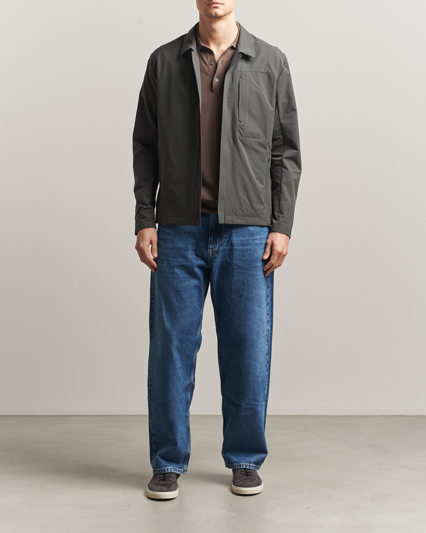 Mies | Takit | Scandinavian Edition | Merge II Stretch Shirt Jacket Dark Olive