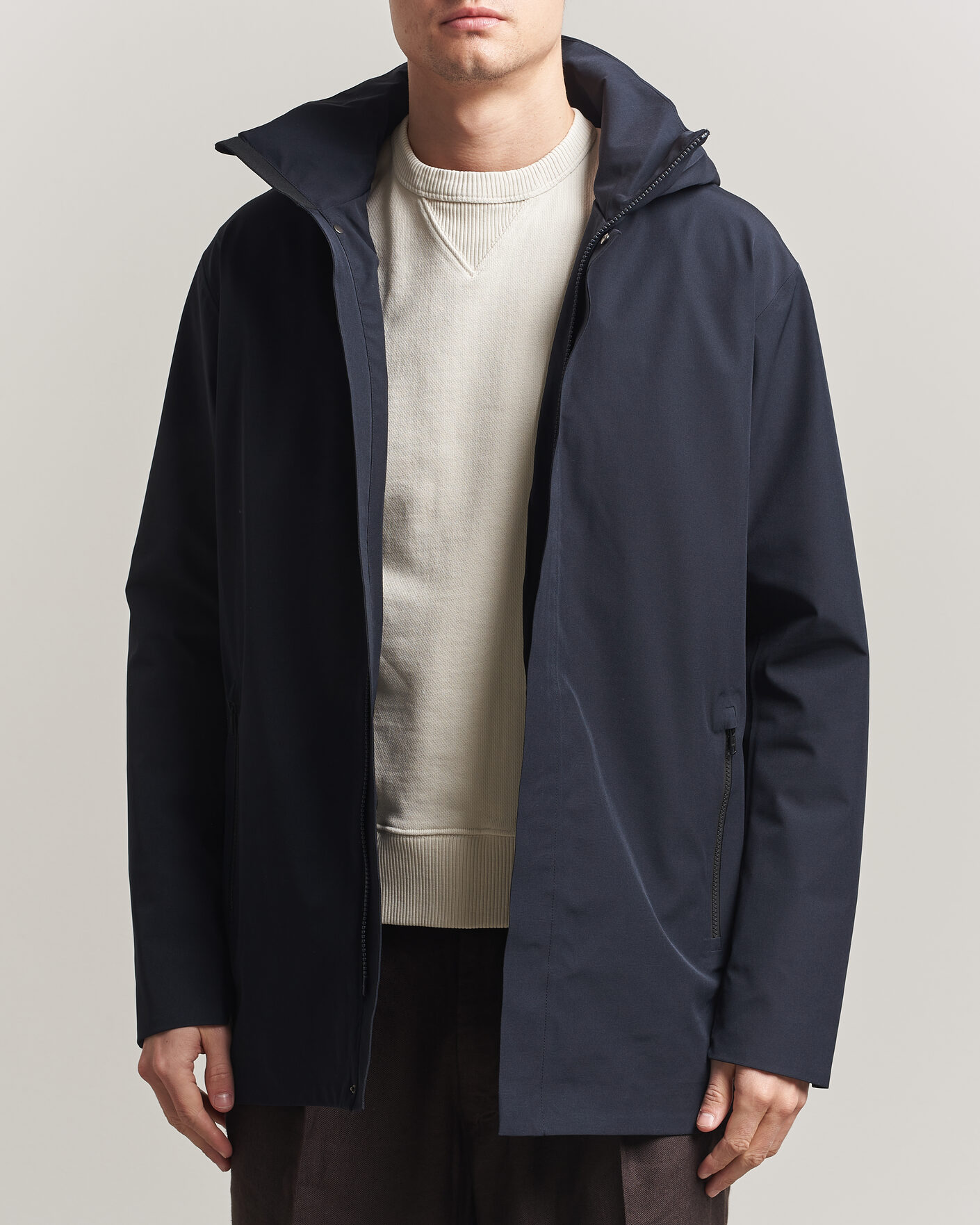 Mies | Takit | Scandinavian Edition | Range III Mid Lenght Waterproof Coat Midnight Blue