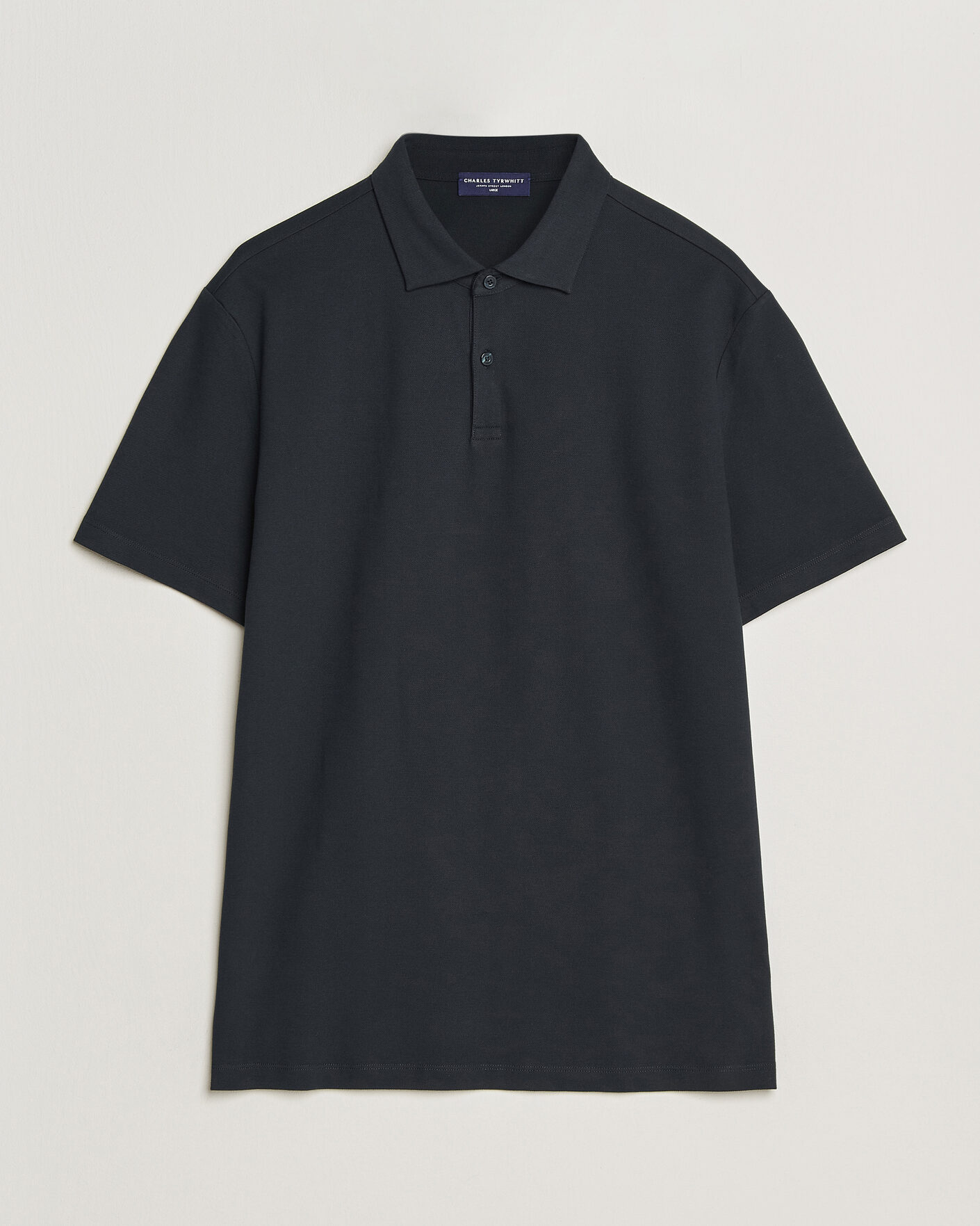 Mies | Pikeet | Charles Tyrwhitt | Smart Stretch Pique Polo Black