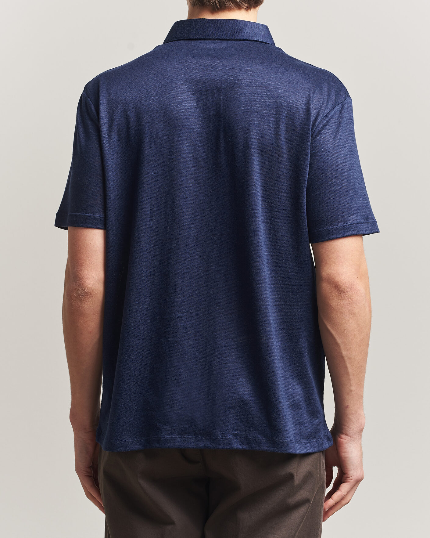 Mies | Pikeet | Charles Tyrwhitt | Short Sleeve Linen Polo Navy