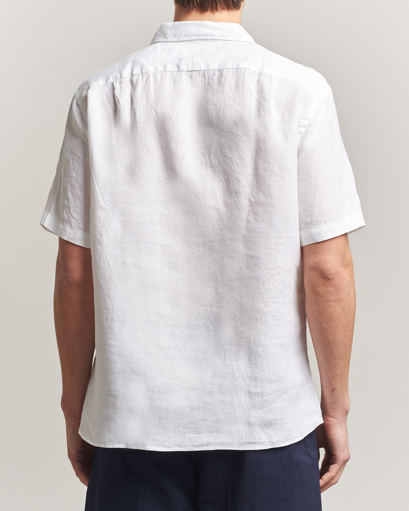 Mies | Kauluspaidat | Charles Tyrwhitt | Pure Linen Short Sleeve Slim Fit Shirt White