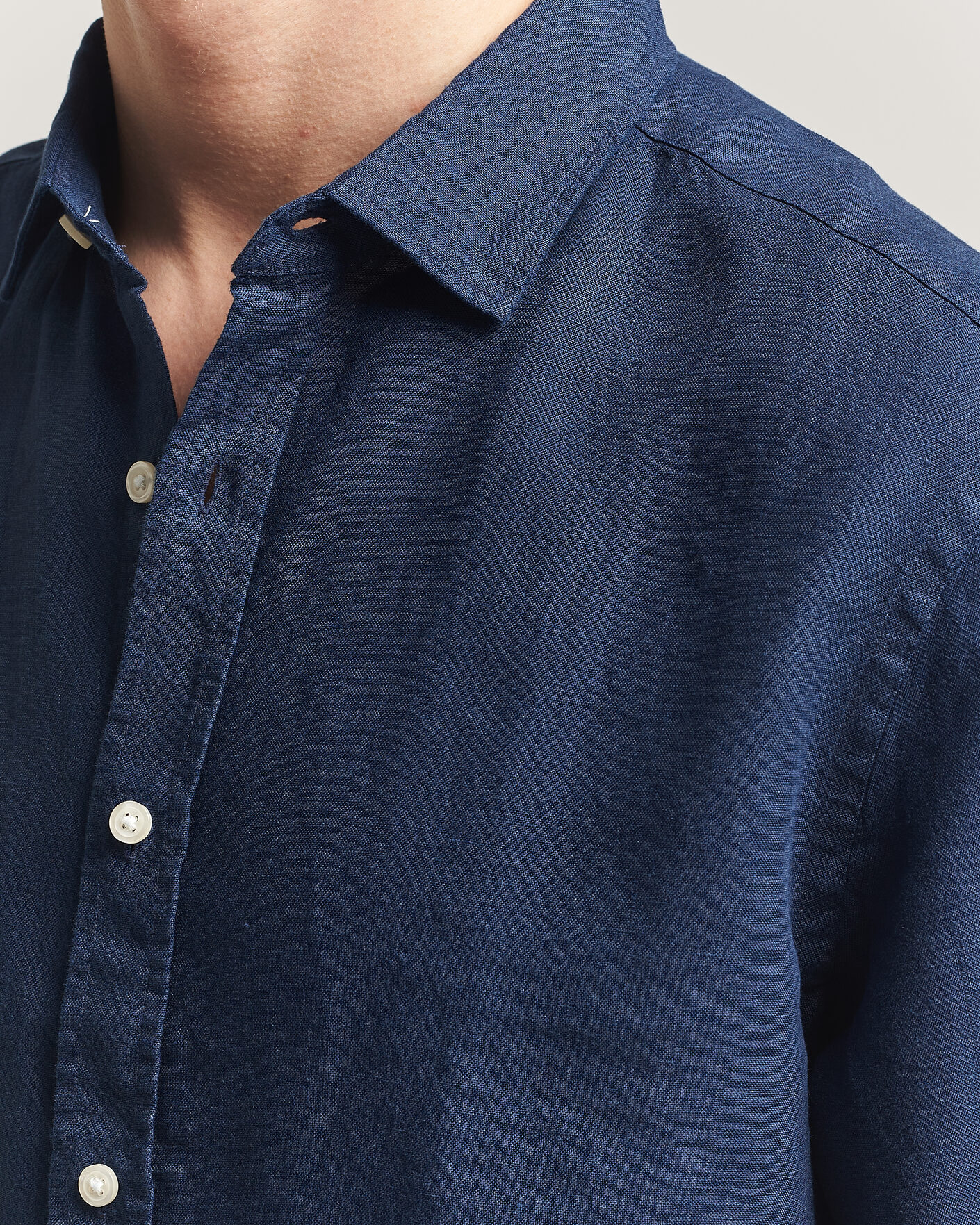 Mies | Kauluspaidat | Charles Tyrwhitt | Pure Linen Slim Fit Shirt Navy