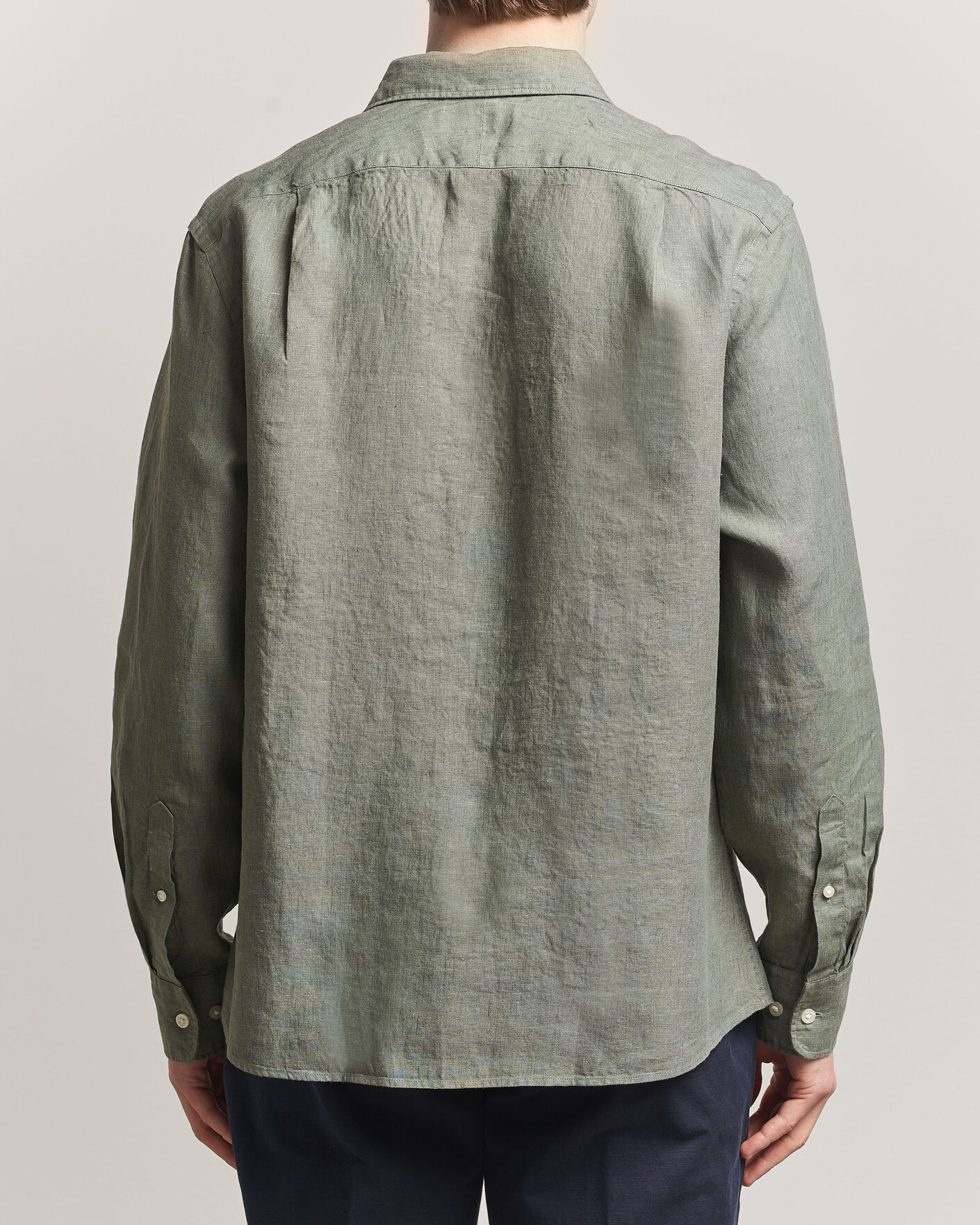 Mies | Kauluspaidat | Charles Tyrwhitt | Pure Linen Slim Fit Shirt Olive Green