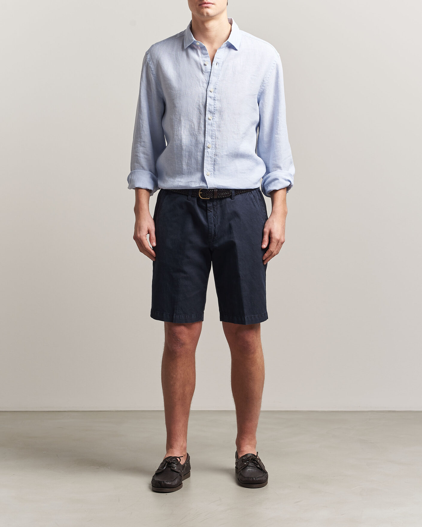 Mies | Kauluspaidat | Charles Tyrwhitt | Pure Linen Slim Fit Shirt Sky Blue