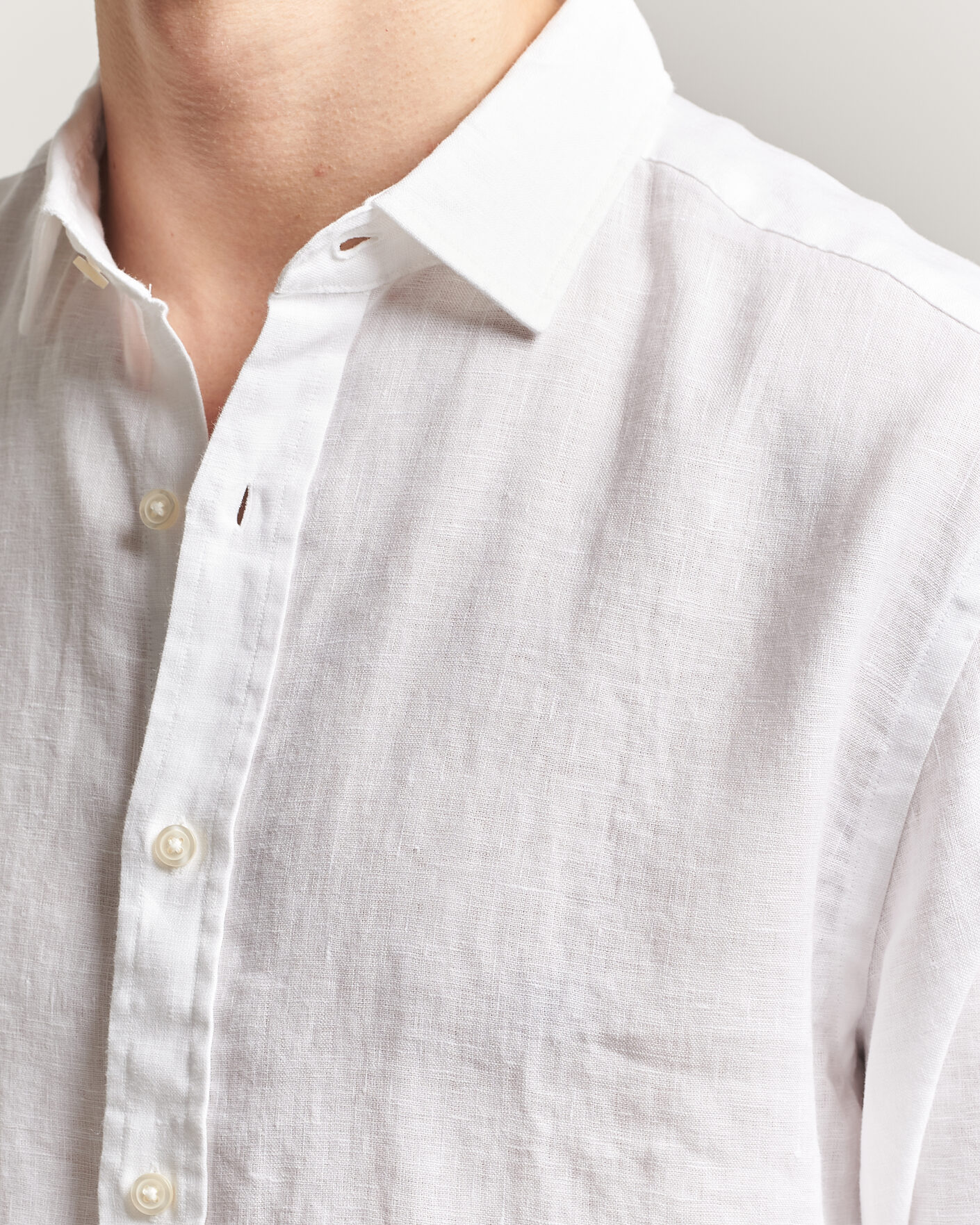 Mies | Kauluspaidat | Charles Tyrwhitt | Pure Linen Slim Fit Shirt White