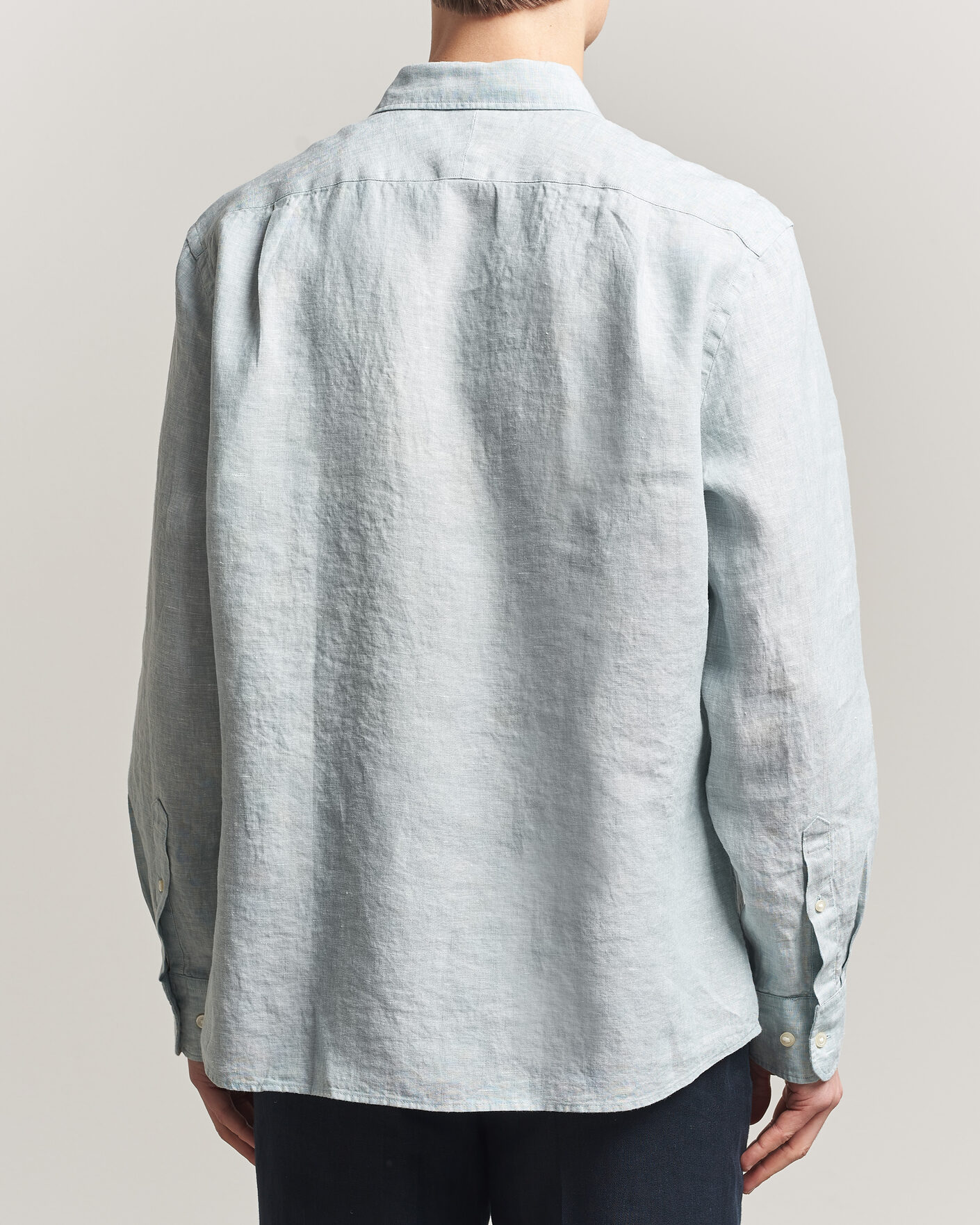 Mies | Kauluspaidat | Charles Tyrwhitt | Pure Linen Slim Fit Shirt Pale Teal Green