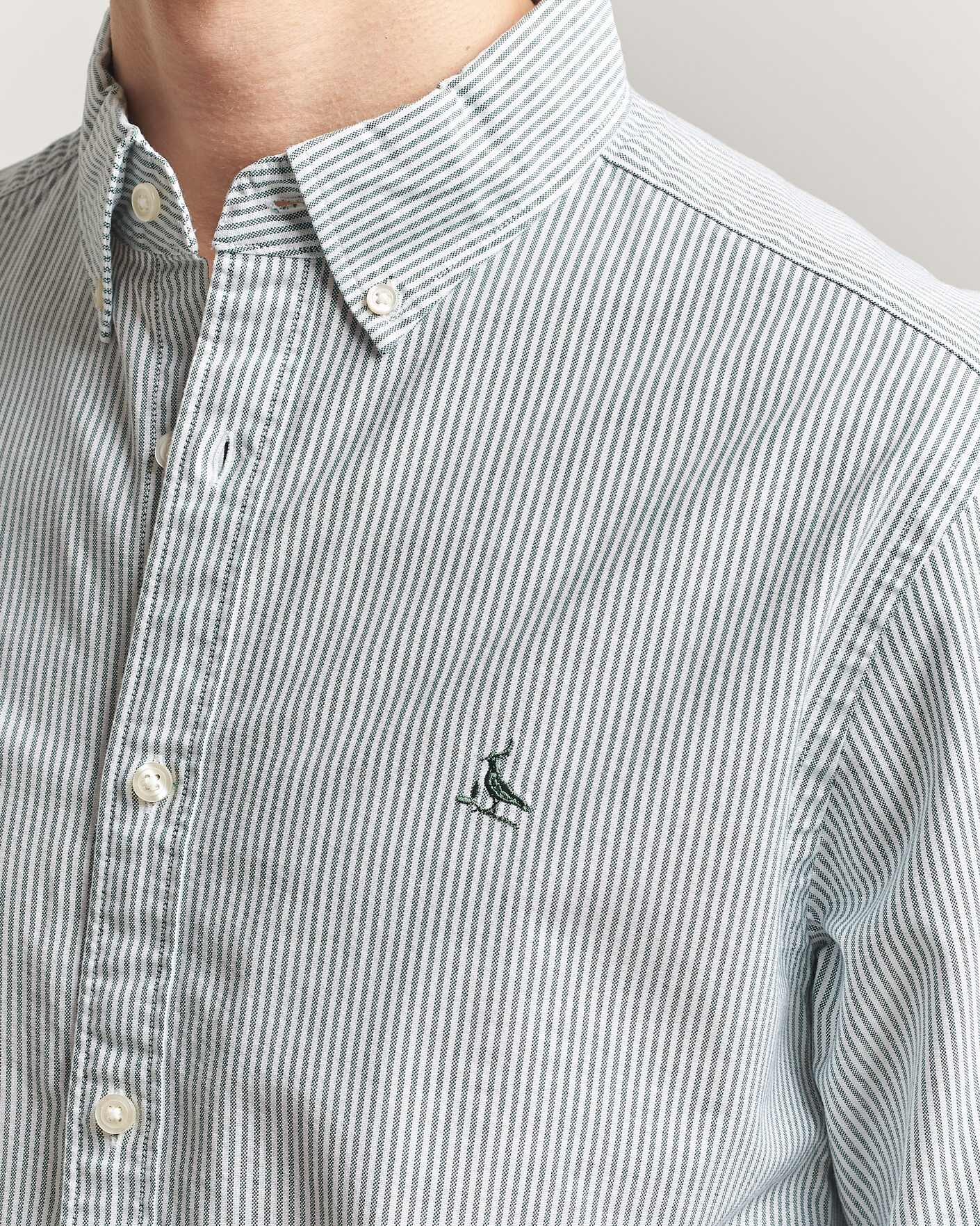 Mies | Kauluspaidat | Charles Tyrwhitt | Button Down Stretch Oxford Shirt Green/White
