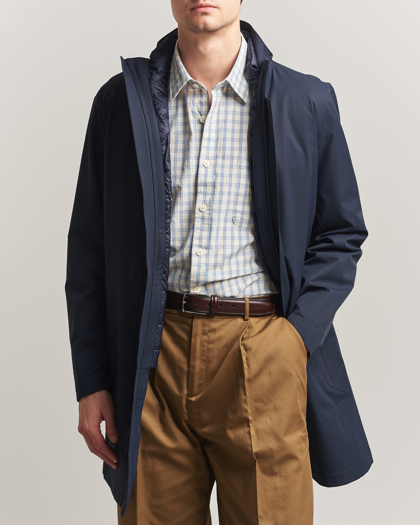 Mies | Takit | Woolrich | Two Layer 2 in 1 Carcoat Melton Blue