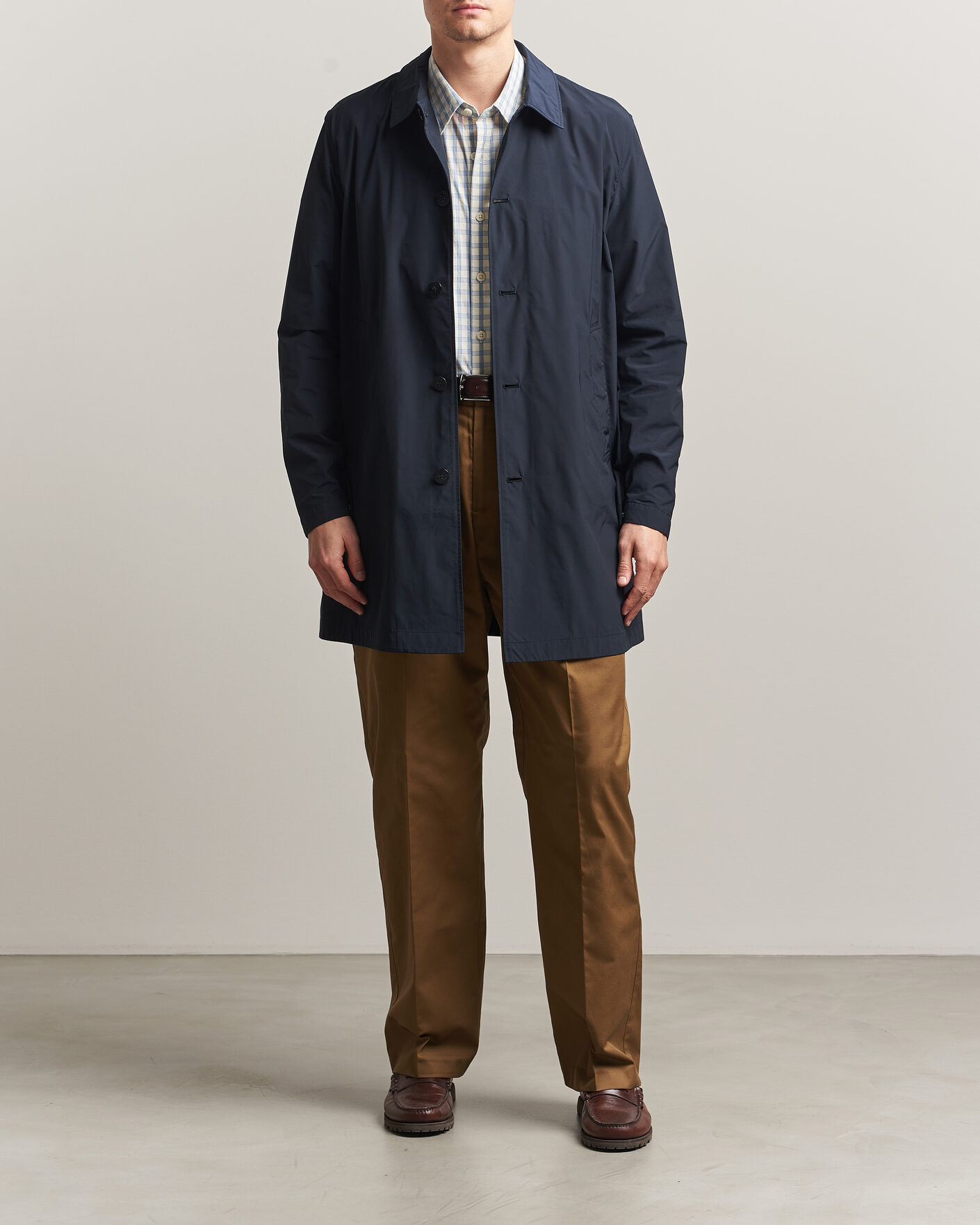Mies | Takit | Woolrich | Urban Nylon Water Repelent Carcoat Melton Blue