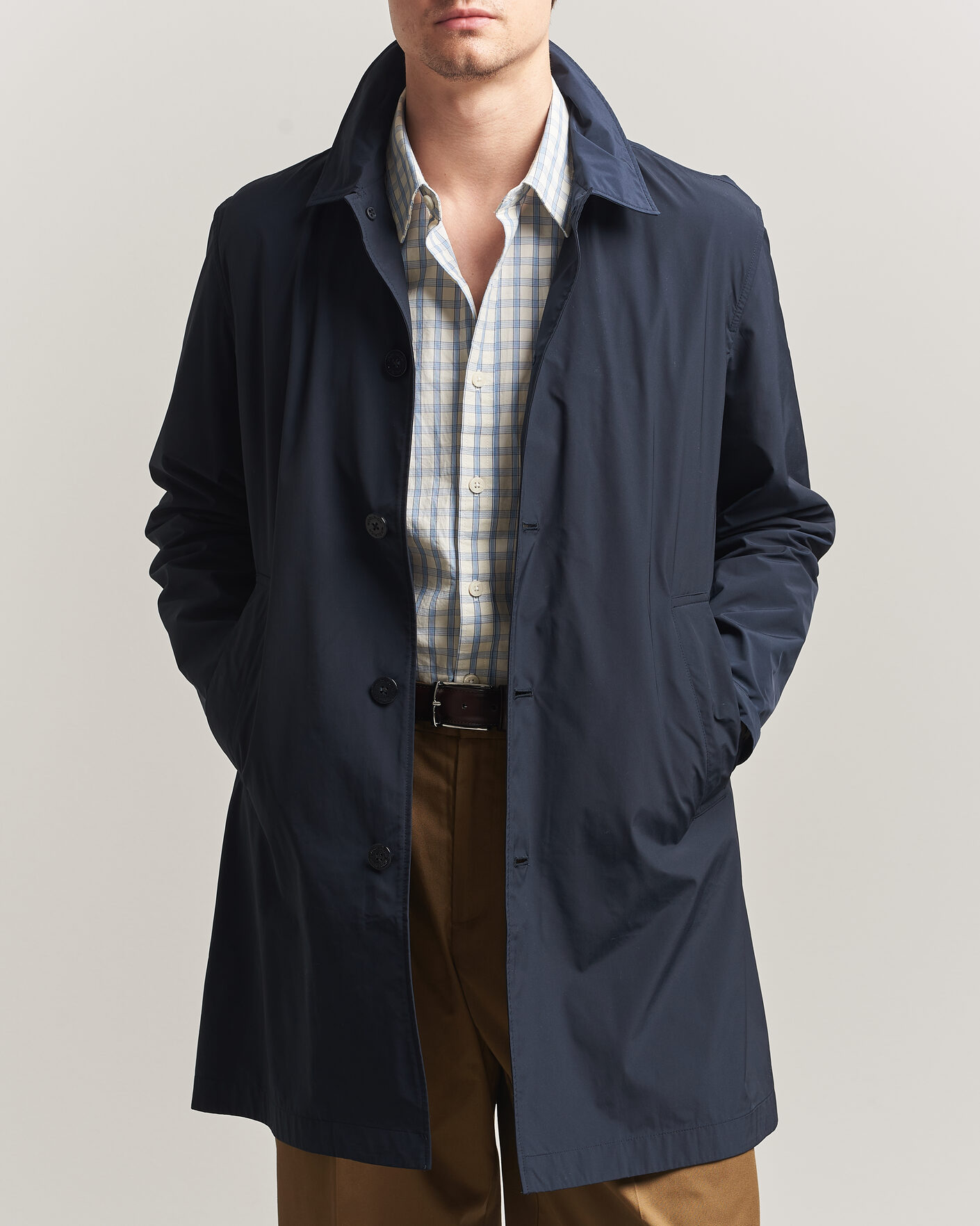 Mies | Takit | Woolrich | Urban Nylon Water Repelent Carcoat Melton Blue