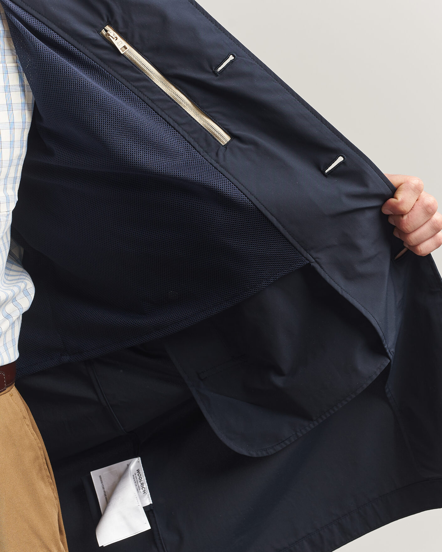 Mies | Takit | Woolrich | Urban Nylon Water Repelent Carcoat Melton Blue