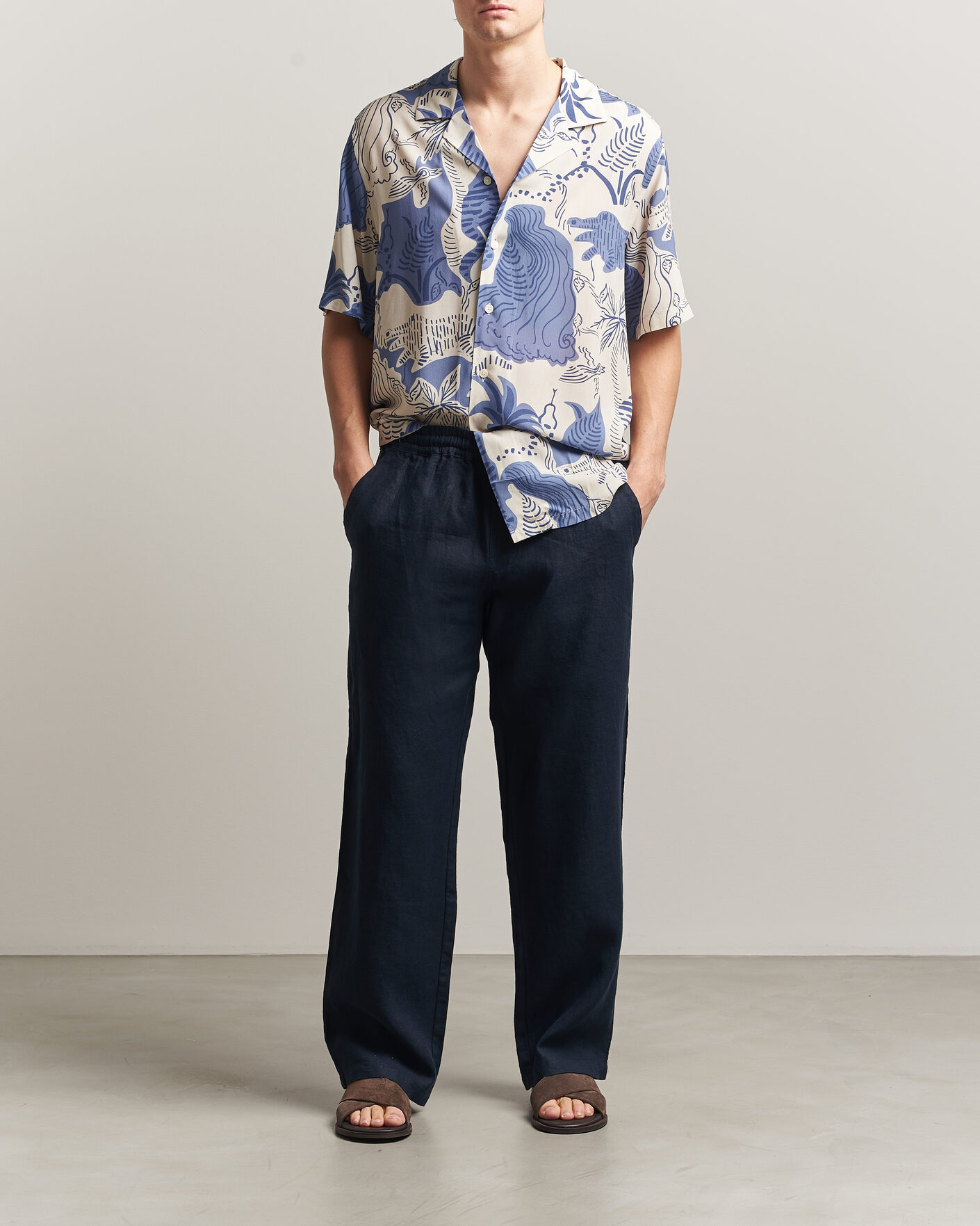 Mies | Housut | OAS | Nino Linen Pants Navy