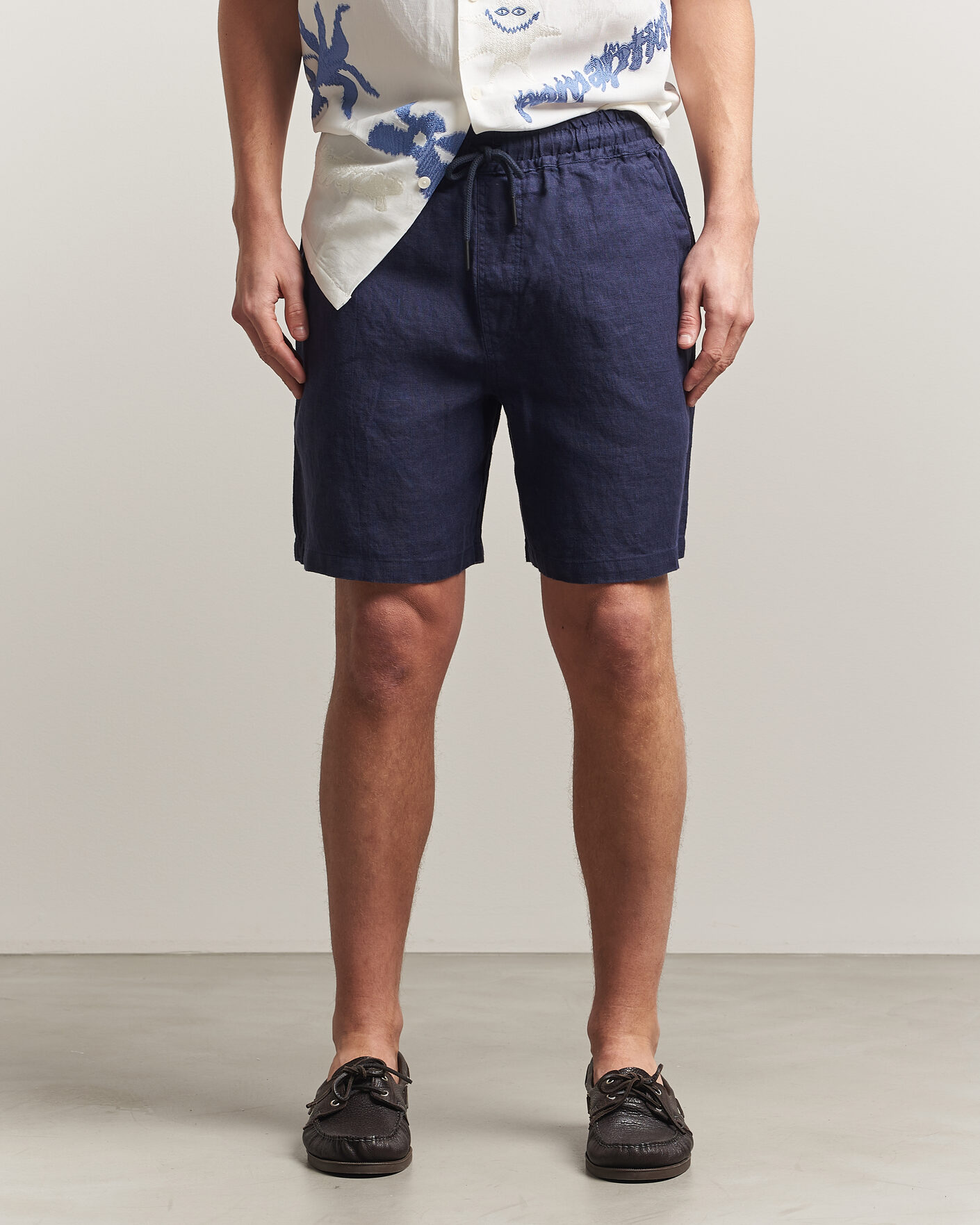 Mies | Shortsit | OAS | Porto Linen Shorts Navy