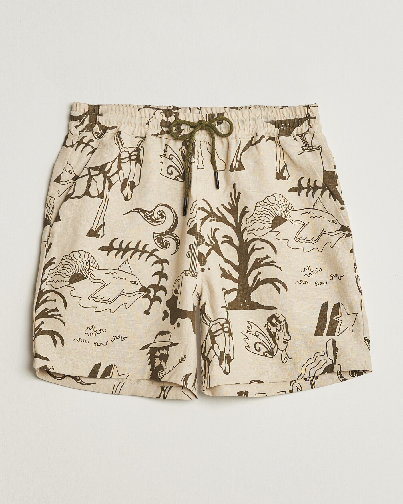 Mies | Shortsit | OAS | Porto Linen Shorts Poplan