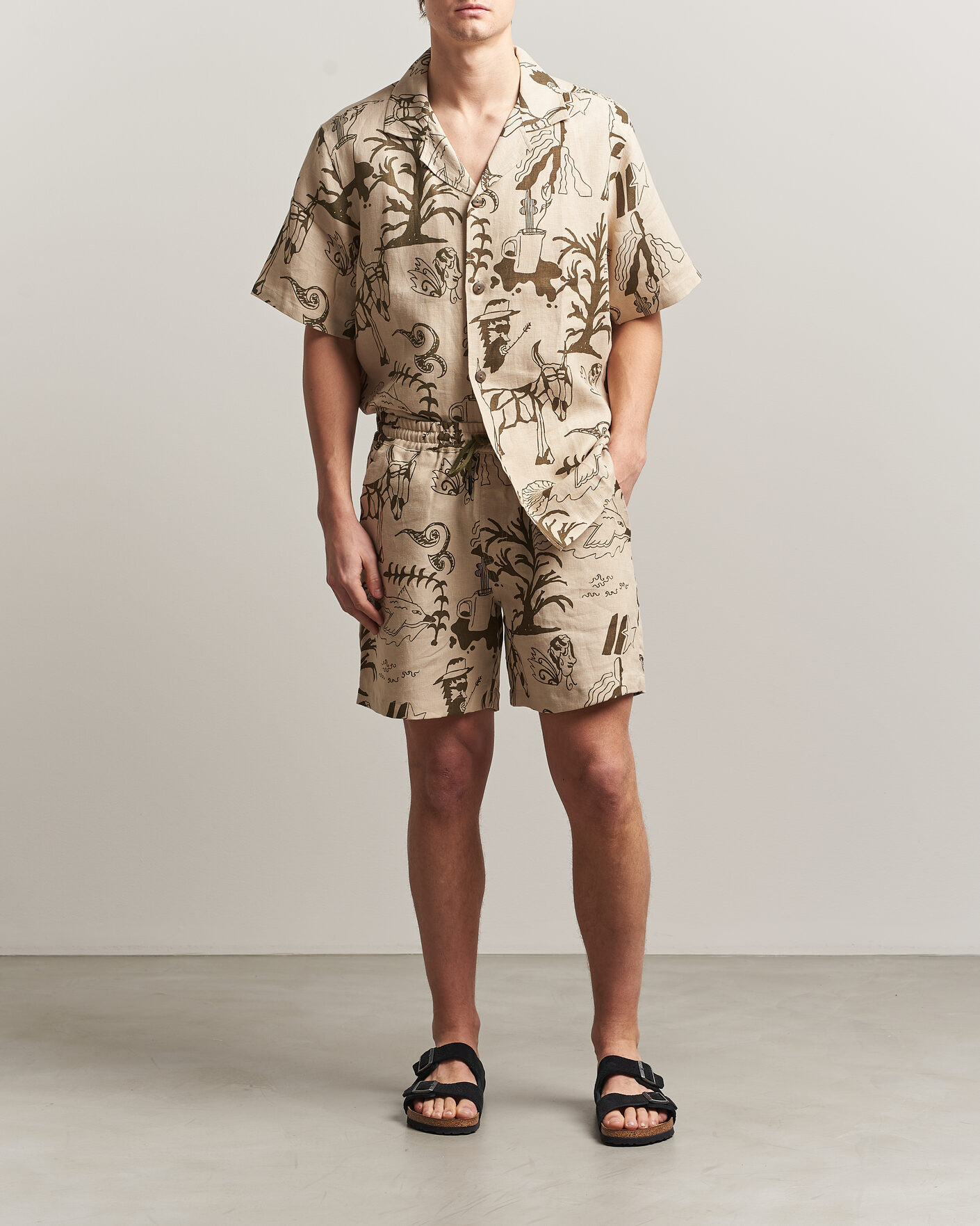 Mies | Shortsit | OAS | Porto Linen Shorts Poplan