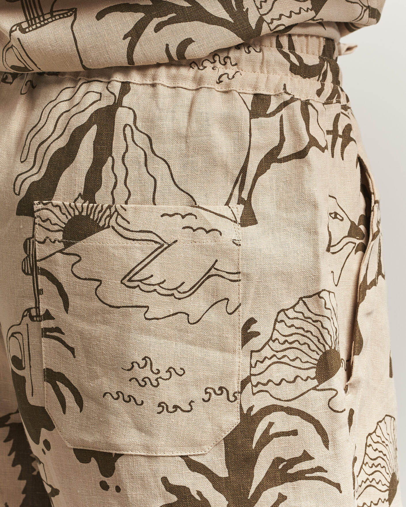 Mies | Shortsit | OAS | Porto Linen Shorts Poplan