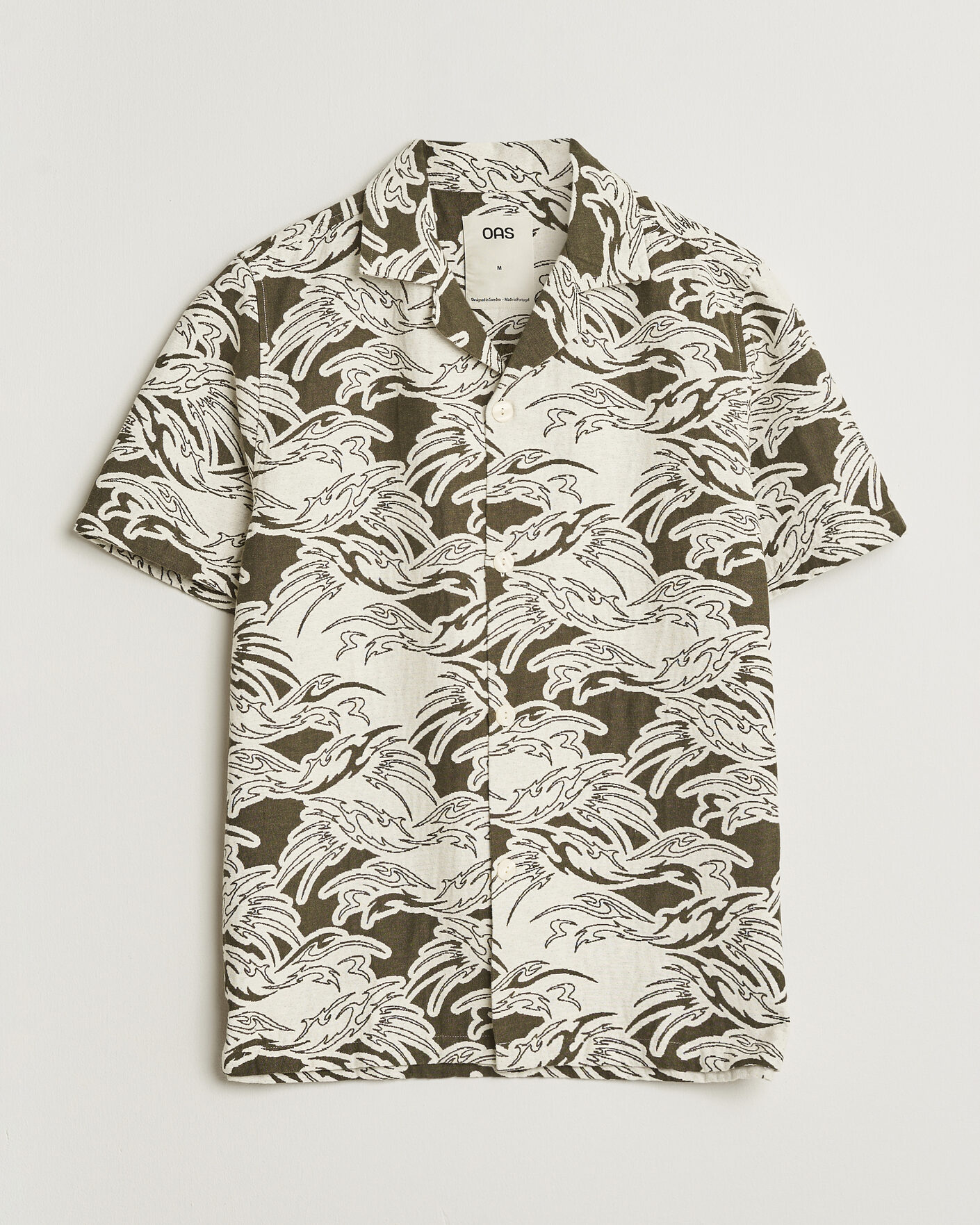 Mies | Kauluspaidat | OAS | Cuba Short Sleeve Shirt Rouge Ecru