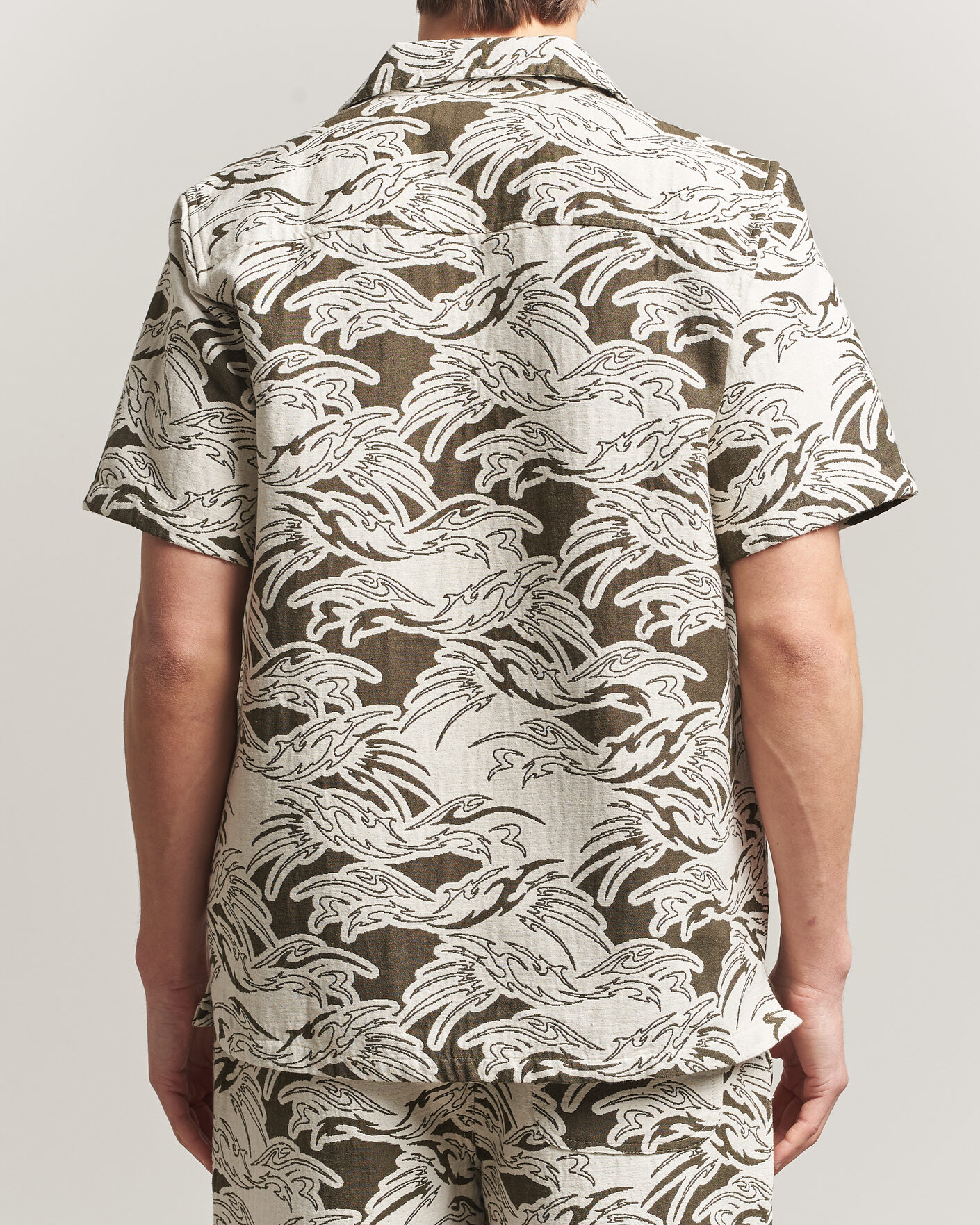 Mies | Kauluspaidat | OAS | Cuba Short Sleeve Shirt Rouge Ecru